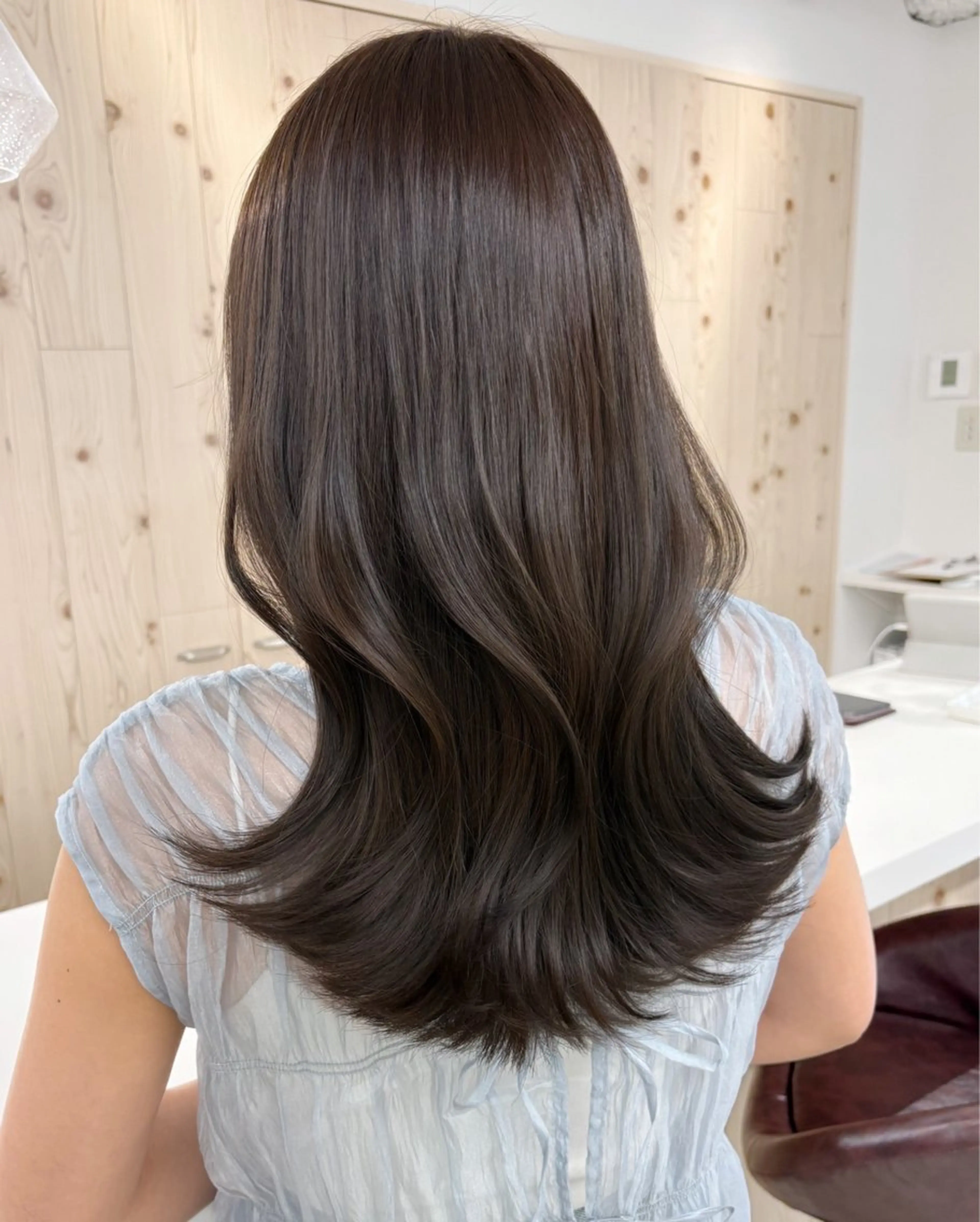 ロング カラー カット ヘアカラー トリートメント ヘアセット 新宿/韓国ヘア/ 髪質改善ストレートのヘアスタイル