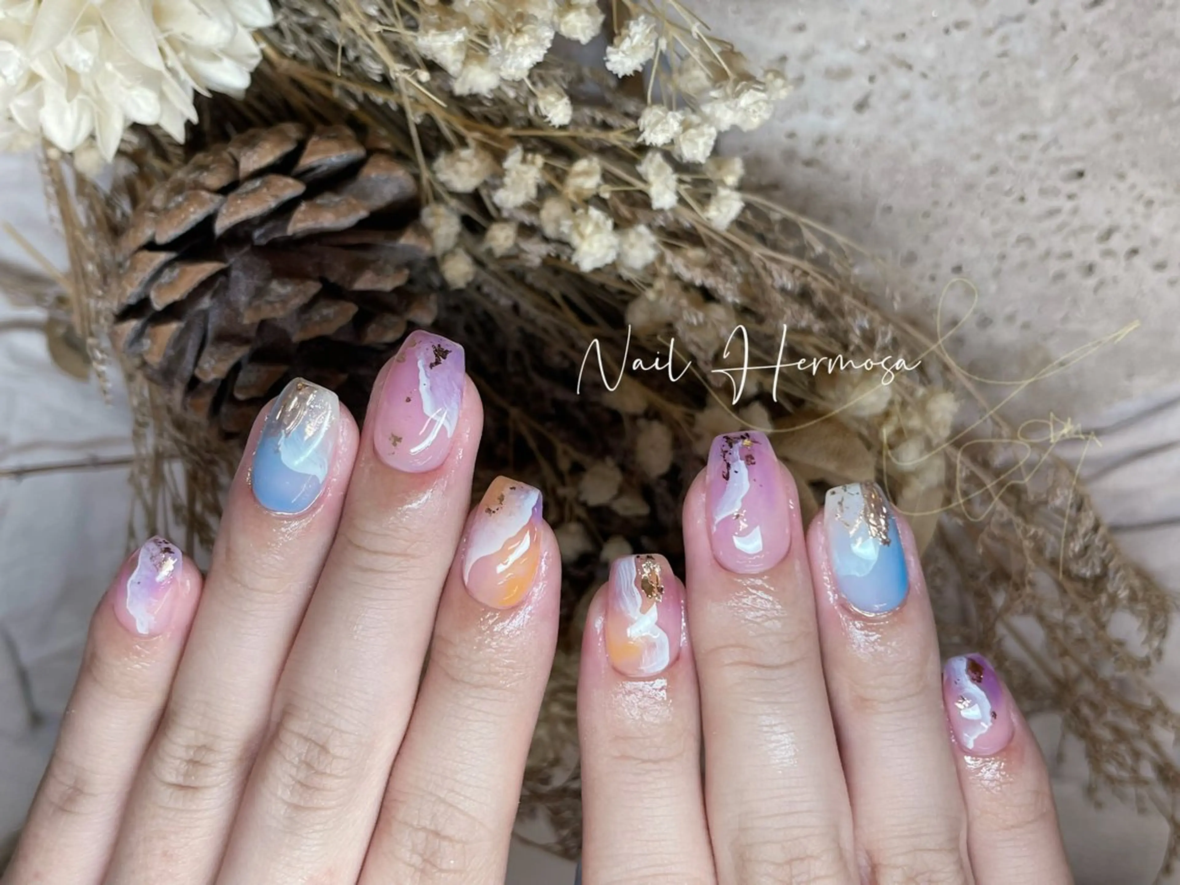 ネイル 長さ出し フラッシュネイル フットネイル ジェルネイル マグネットネイル ハンドネイル ネイル エルモサのネイルデザイン