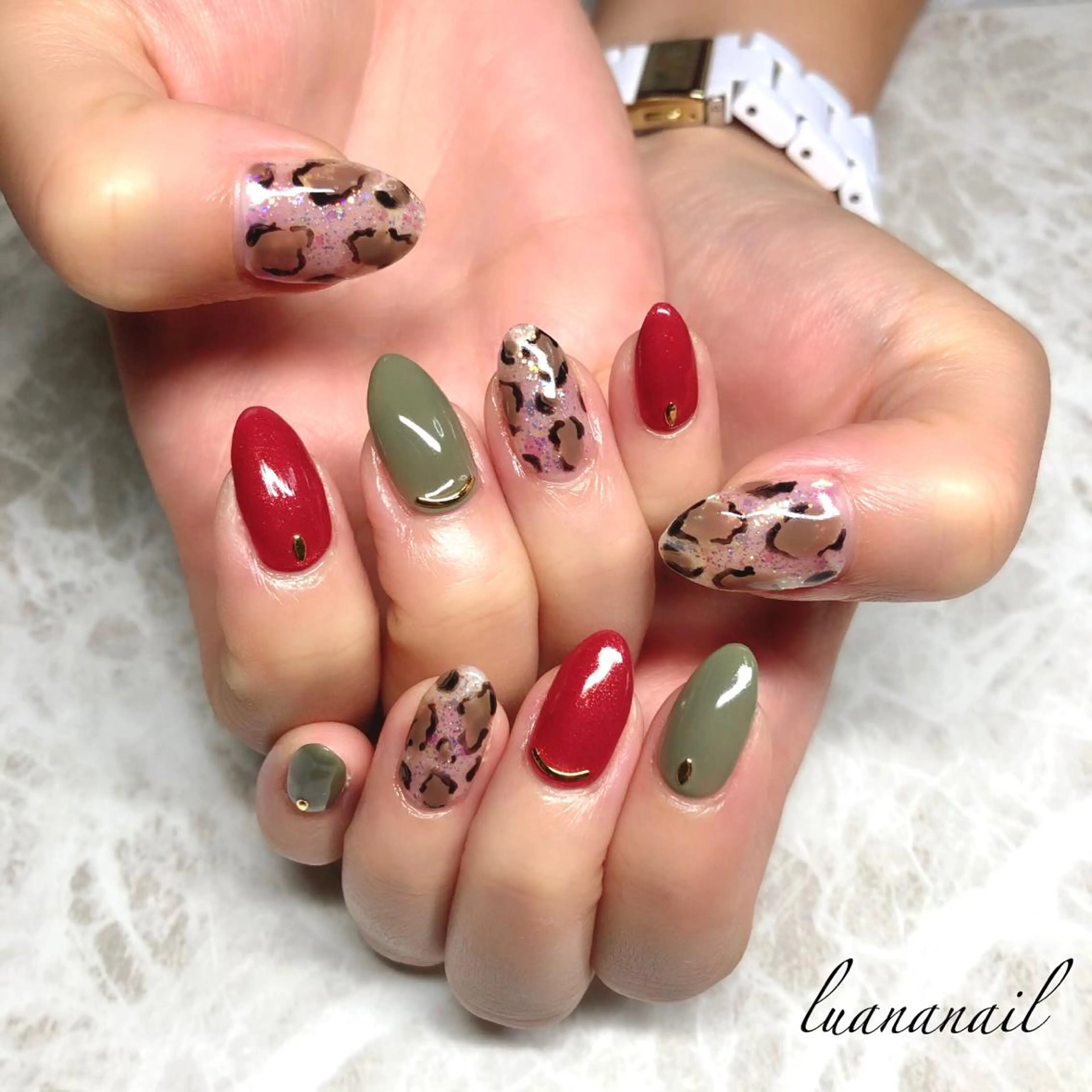ネイル 赤色 luana nailのネイルデザイン