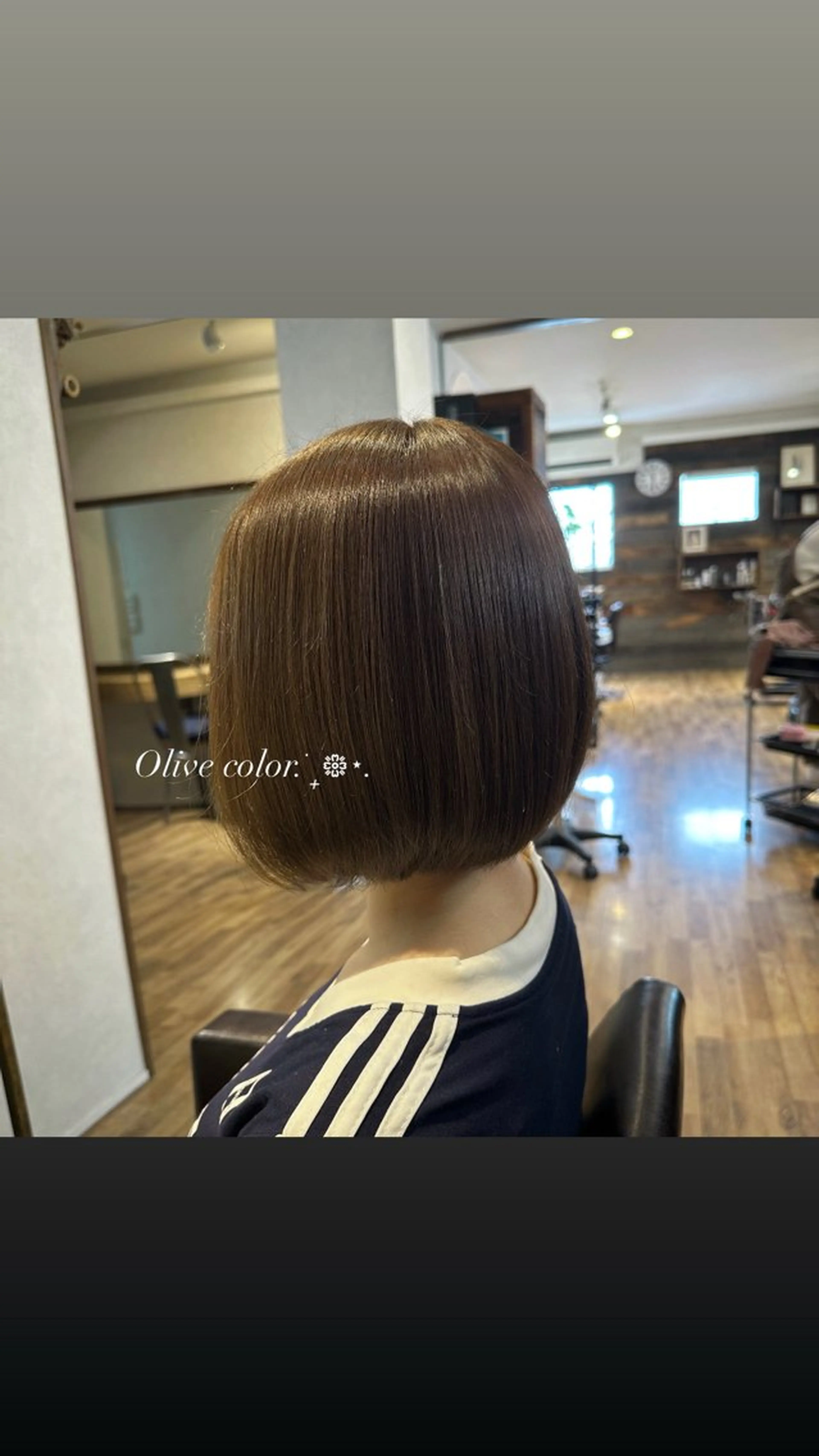 ショート カラー オリーブカラー オレンジ Agu academy YAMAGATA所属・松浦 そよかのヘアスタイル