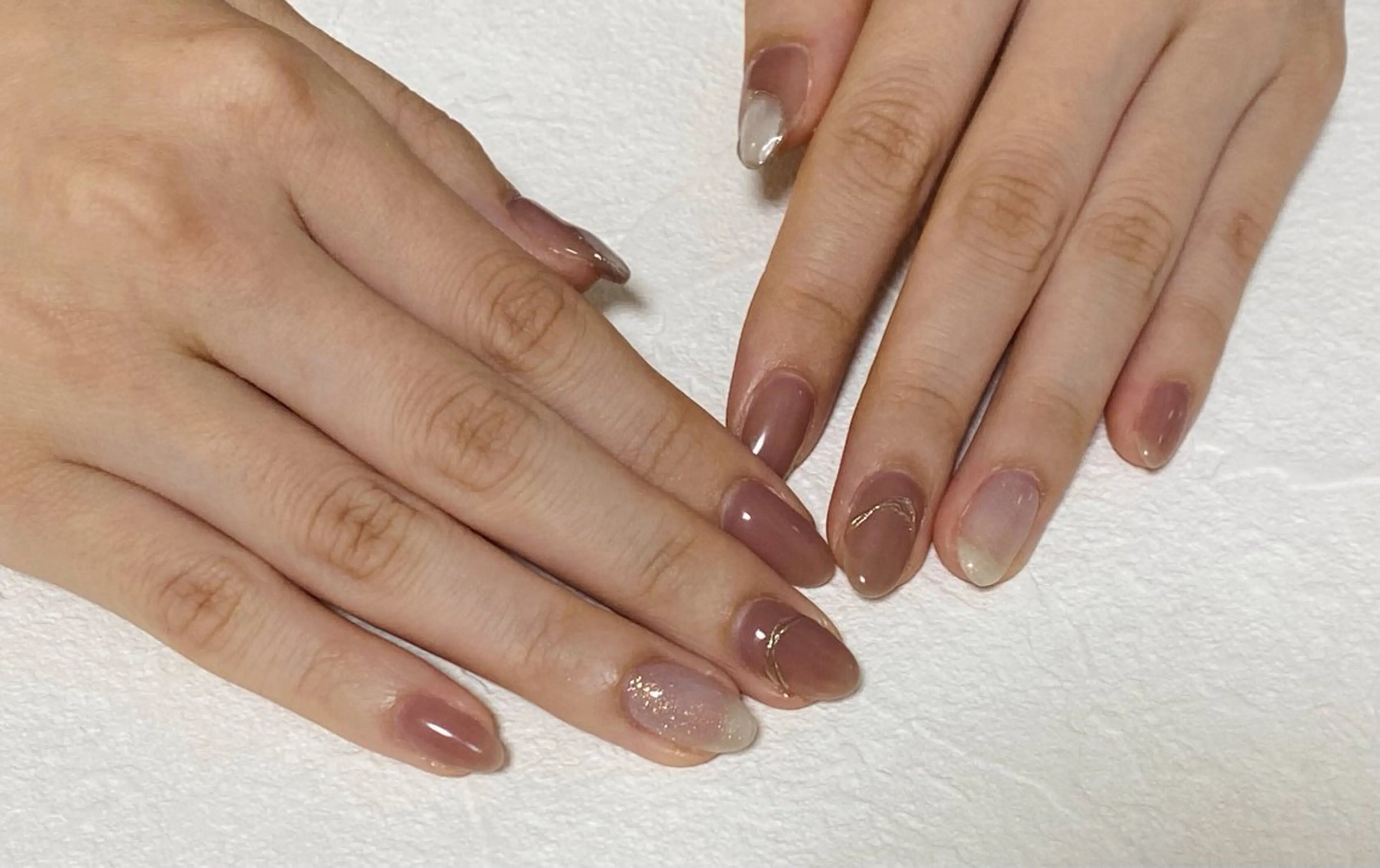 ネイル オーロラネイル フットネイル フレンチネイル ジェルネイル 韓国ネイル Mogu nail 二子玉川のネイルデザイン