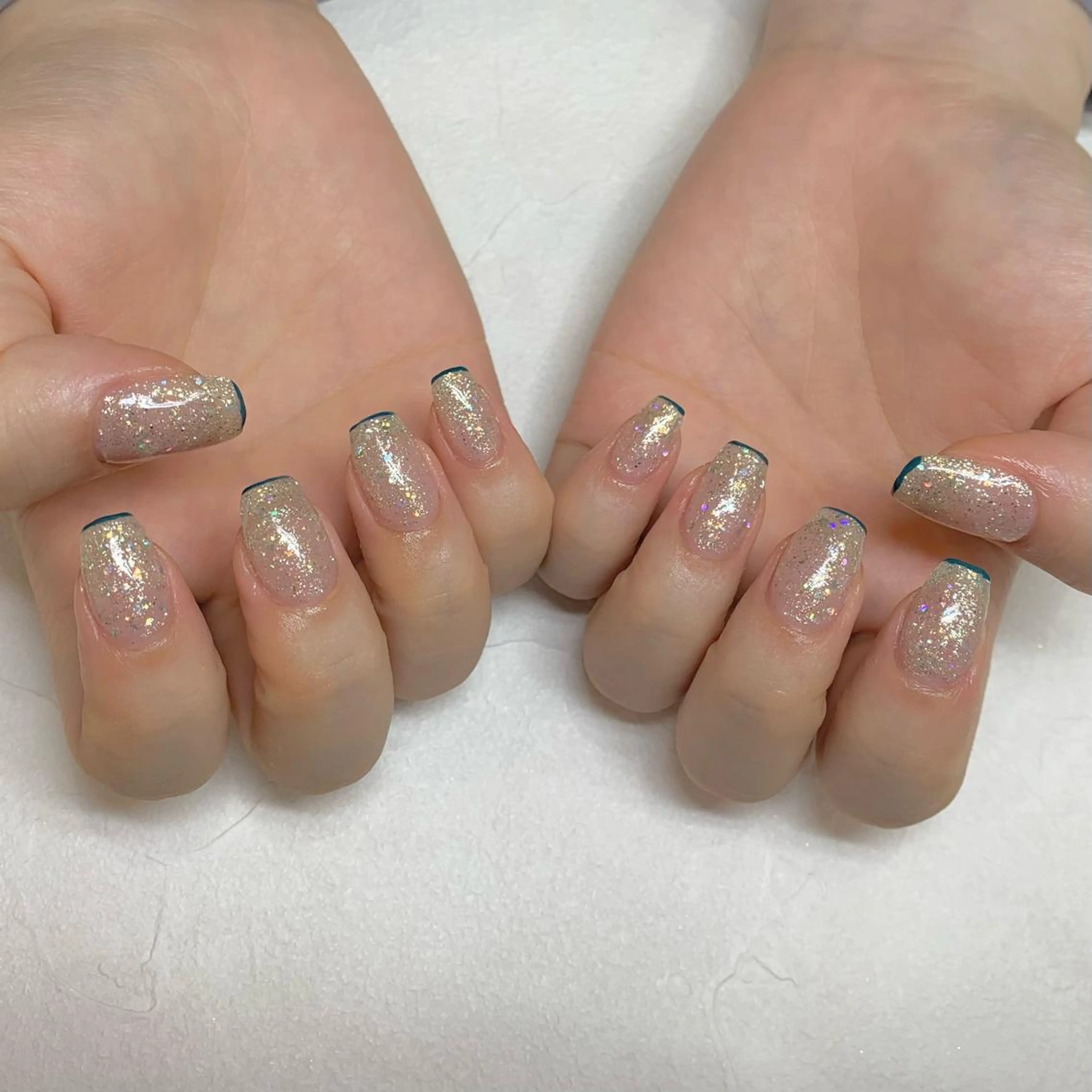 ネイル フレンチネイル ラメ(グリッター) SOARE TADAのネイルデザイン