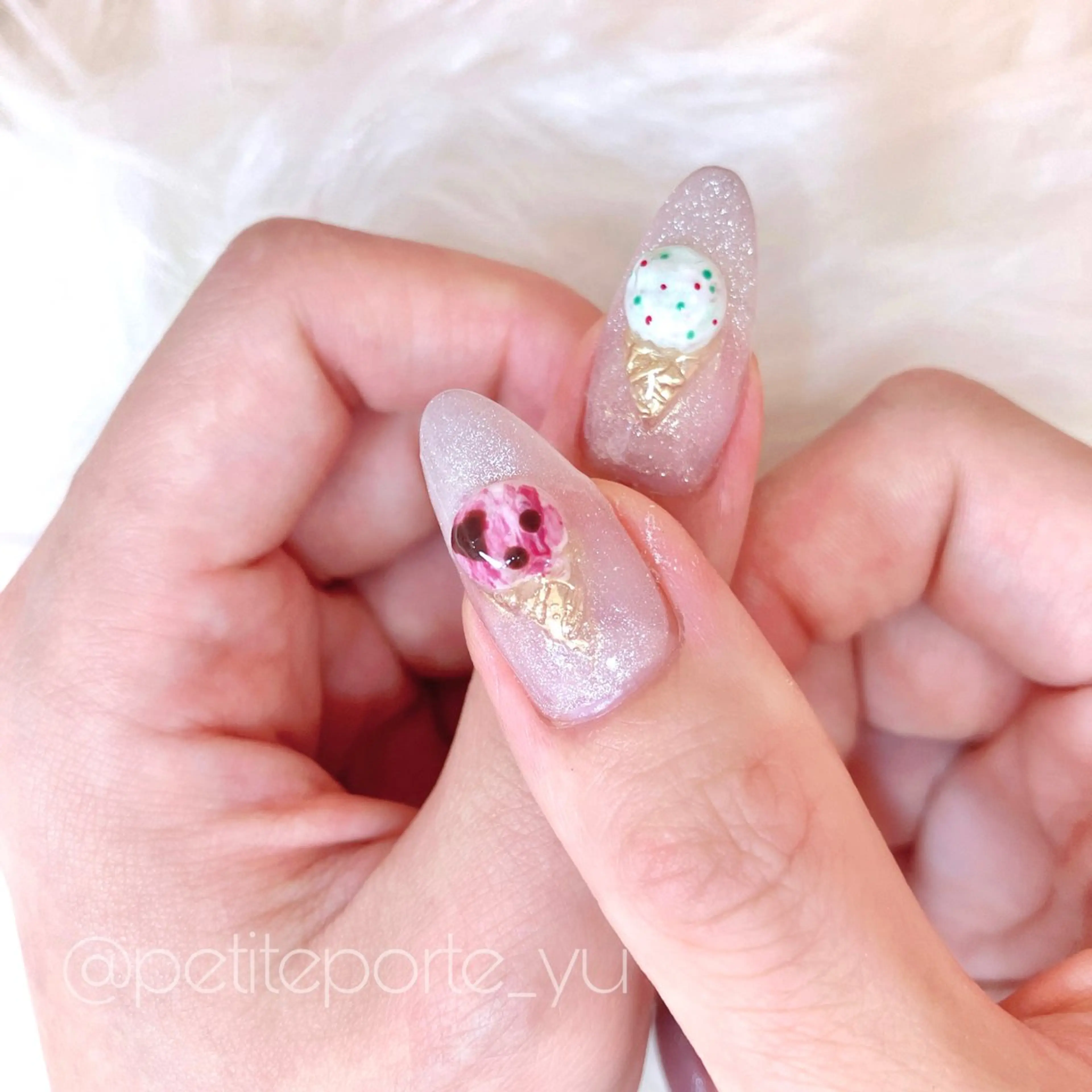 ネイル アートネイル クリアネイル 氷ネイル・うるうるネイル ぷっくりネイル 夏ネイル ハンドネイル nailsalon petite porte所属・petite porteのネイルデザイン