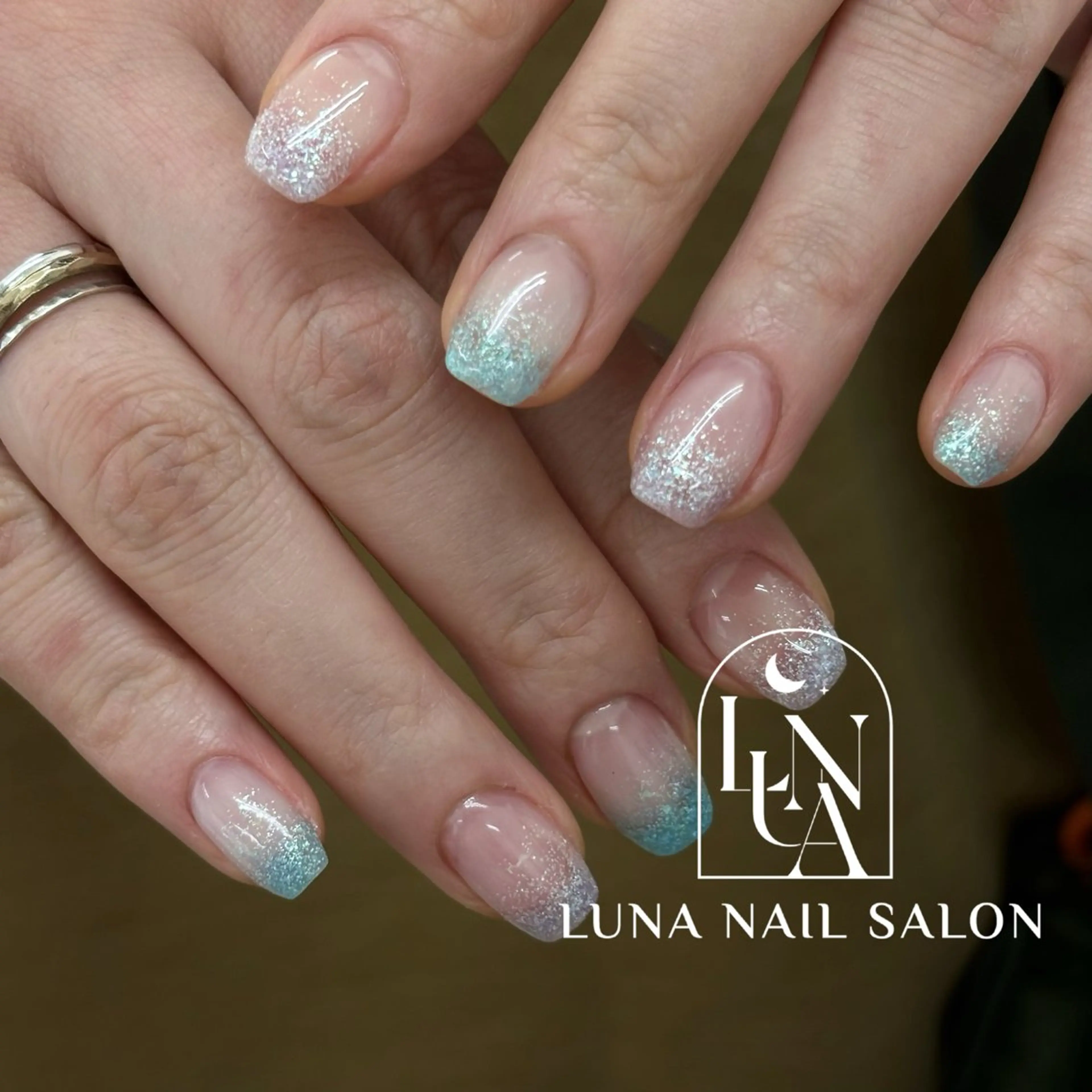 ネイル アートネイル フレンチネイル ジェルネイル ガラスフレンチ 韓国ネイル ハンドネイル LUNA Nail salon💕のネイルデザイン