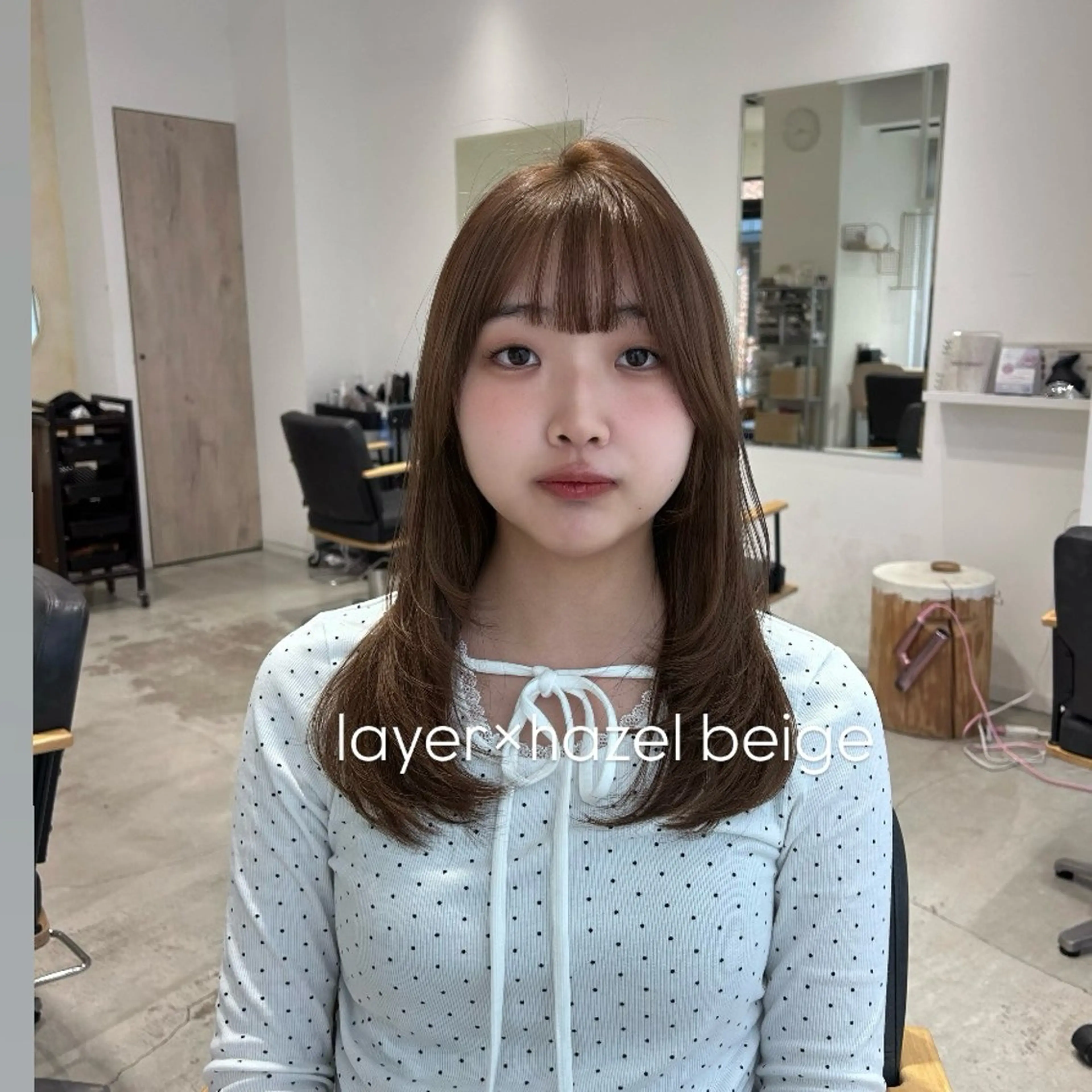 ロング カラー カット ヘアカラー トリートメント 顔周りレイヤー 🎀マリノのヘアスタイル