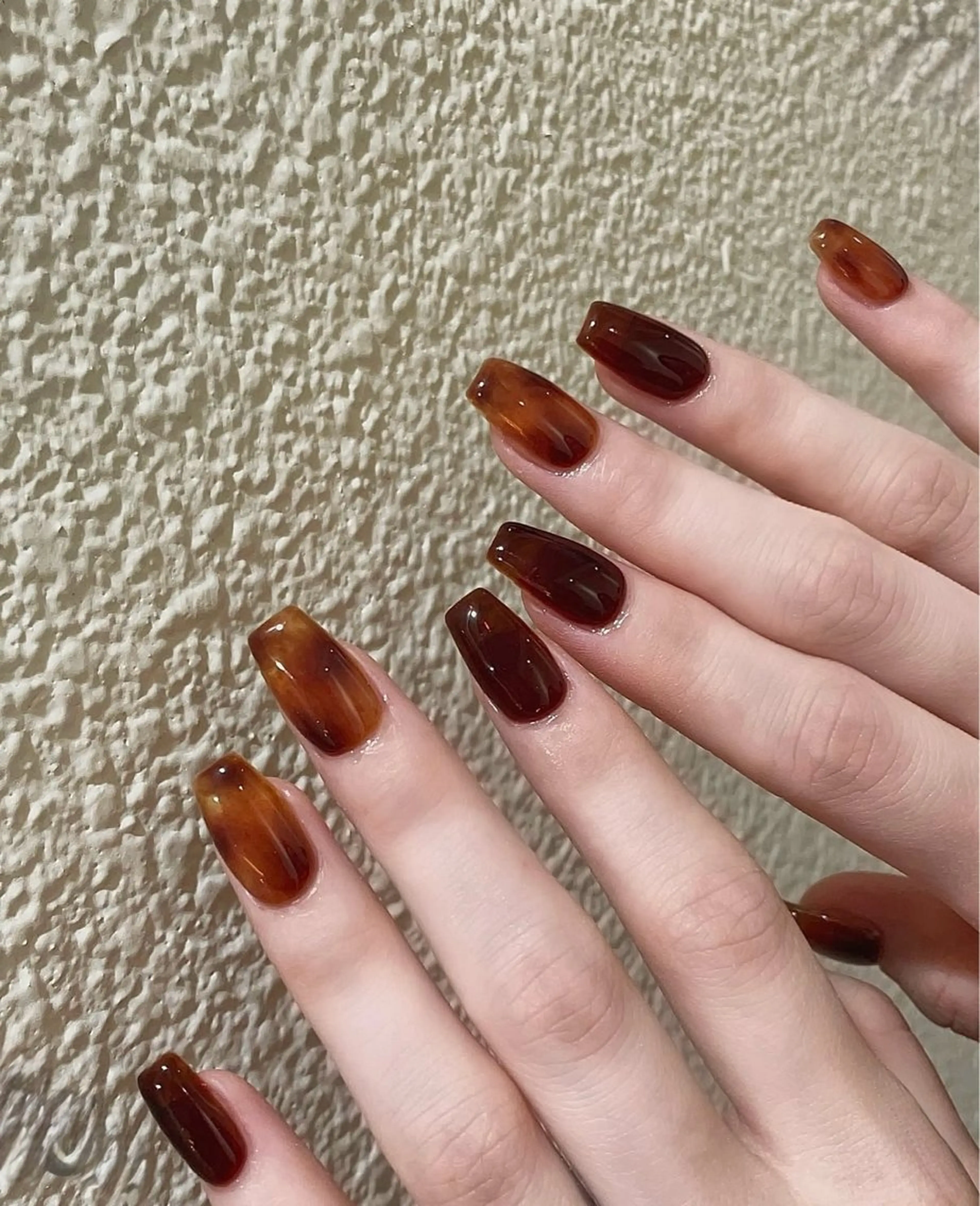 【こっくり琥珀ブラウン】✨大人可愛いデザイン💅(オフ込み)の写真