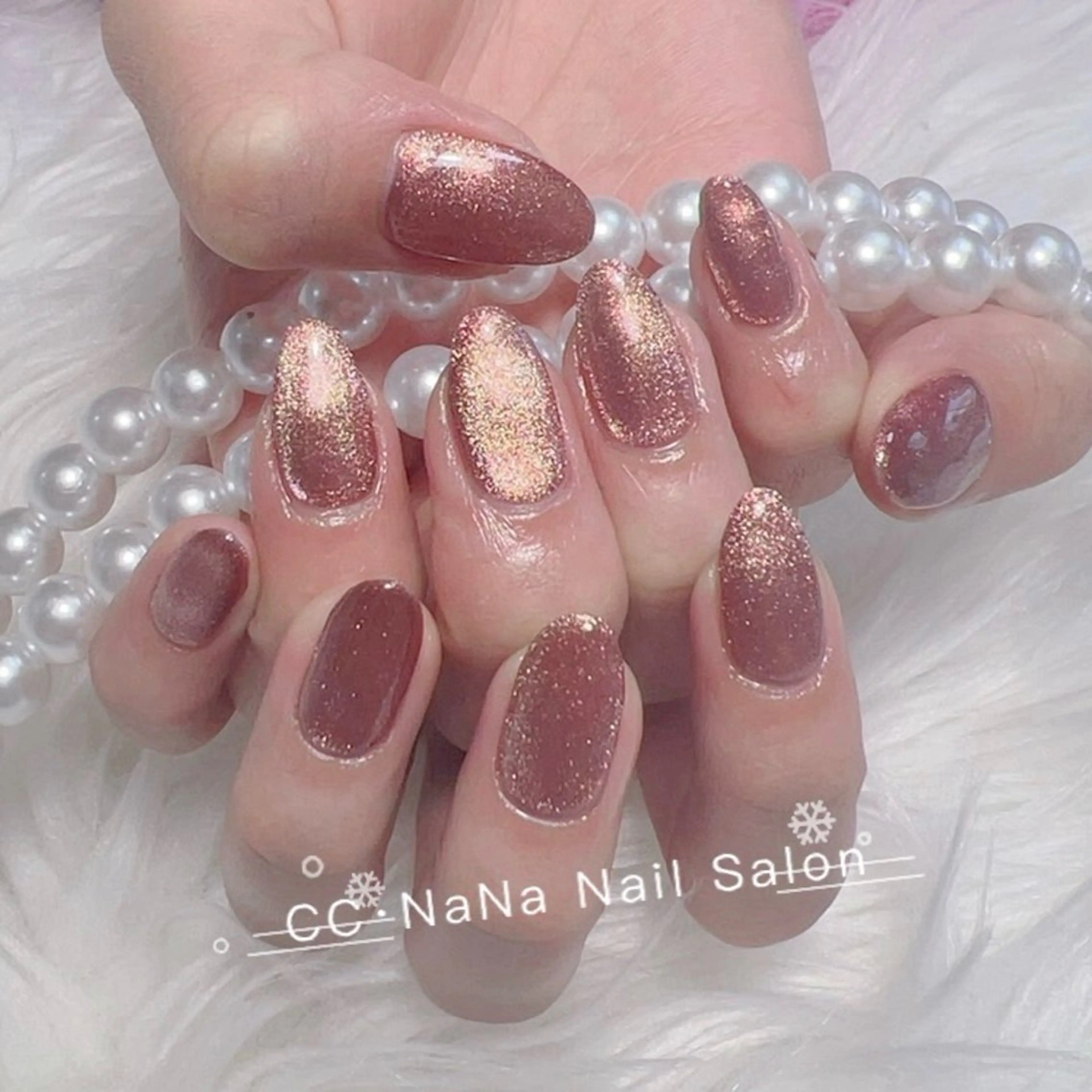 ネイル チークネイル フラッシュネイル ハート キラキラネイル 韓国ネイル ハンドネイル 💎CC・NaNa 韓国風ネイル🌙Cのネイルデザイン