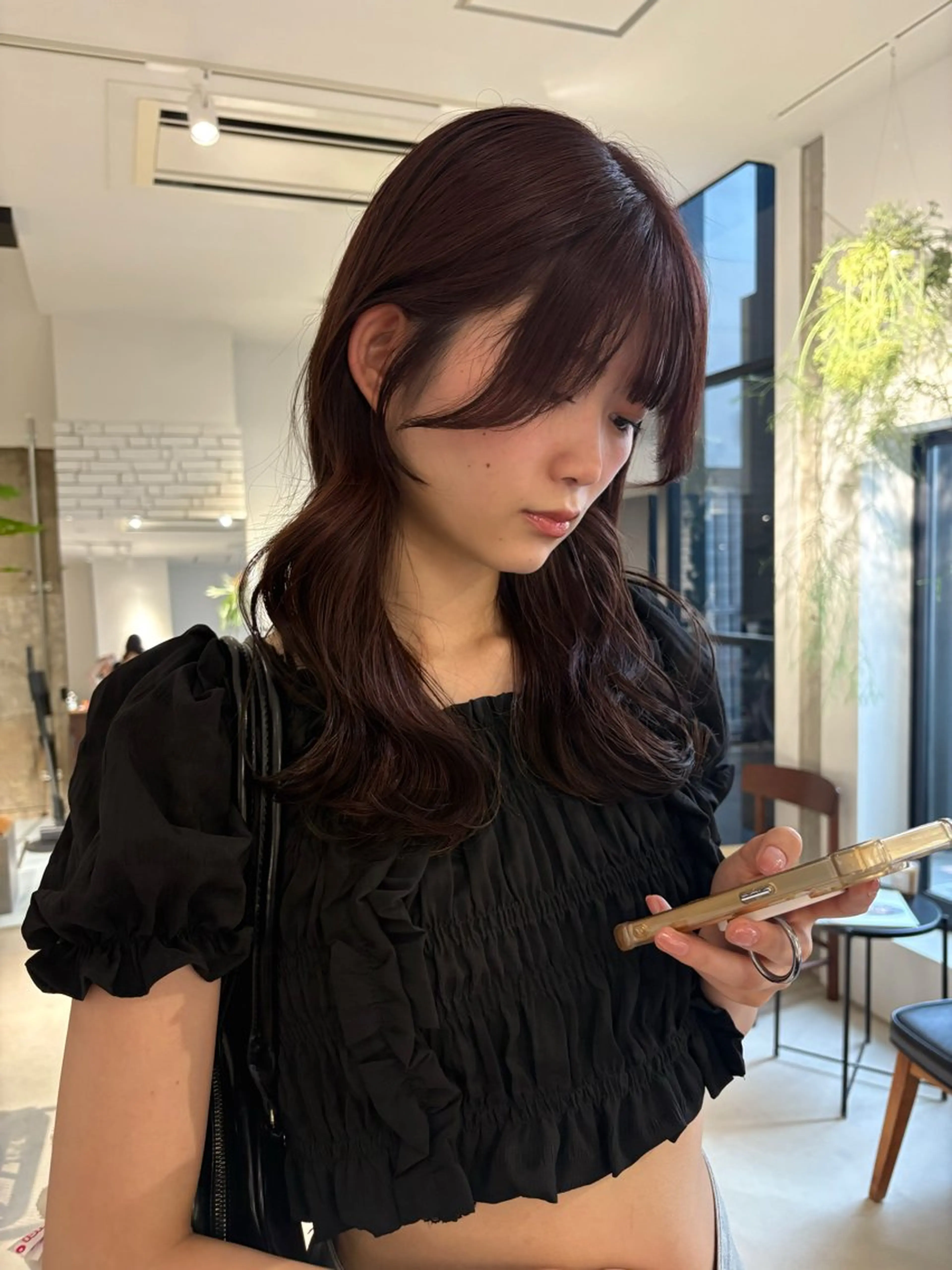 ロング カラー ブラウンカラー ピンクカラー ピンクブラウン ヘアカラー Yui⭐️ 初カラー指名No1のヘアスタイル