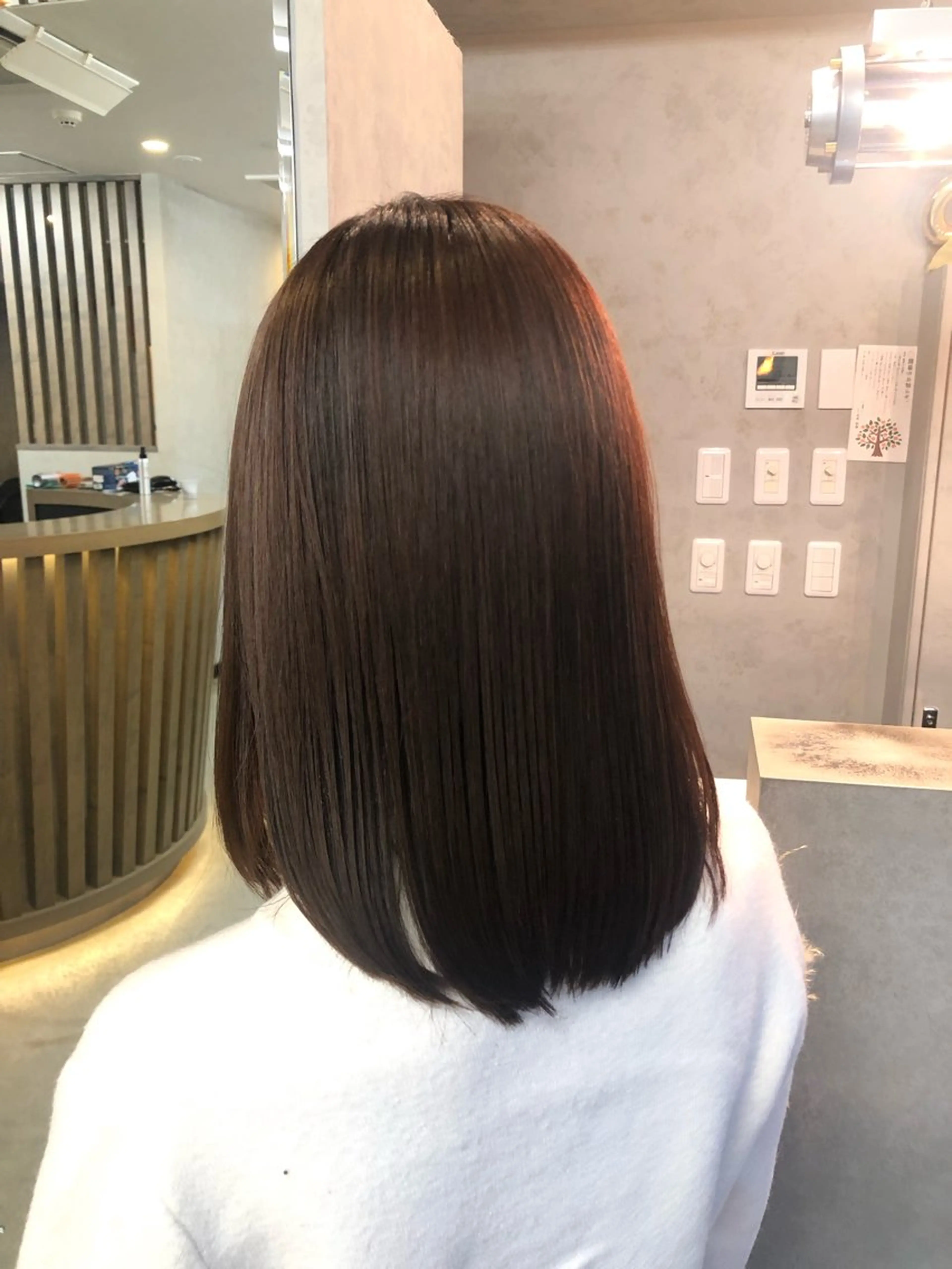 ミディアム カット 縮毛矯正 【髪質改善】 【酸性ストレート】のヘアスタイル