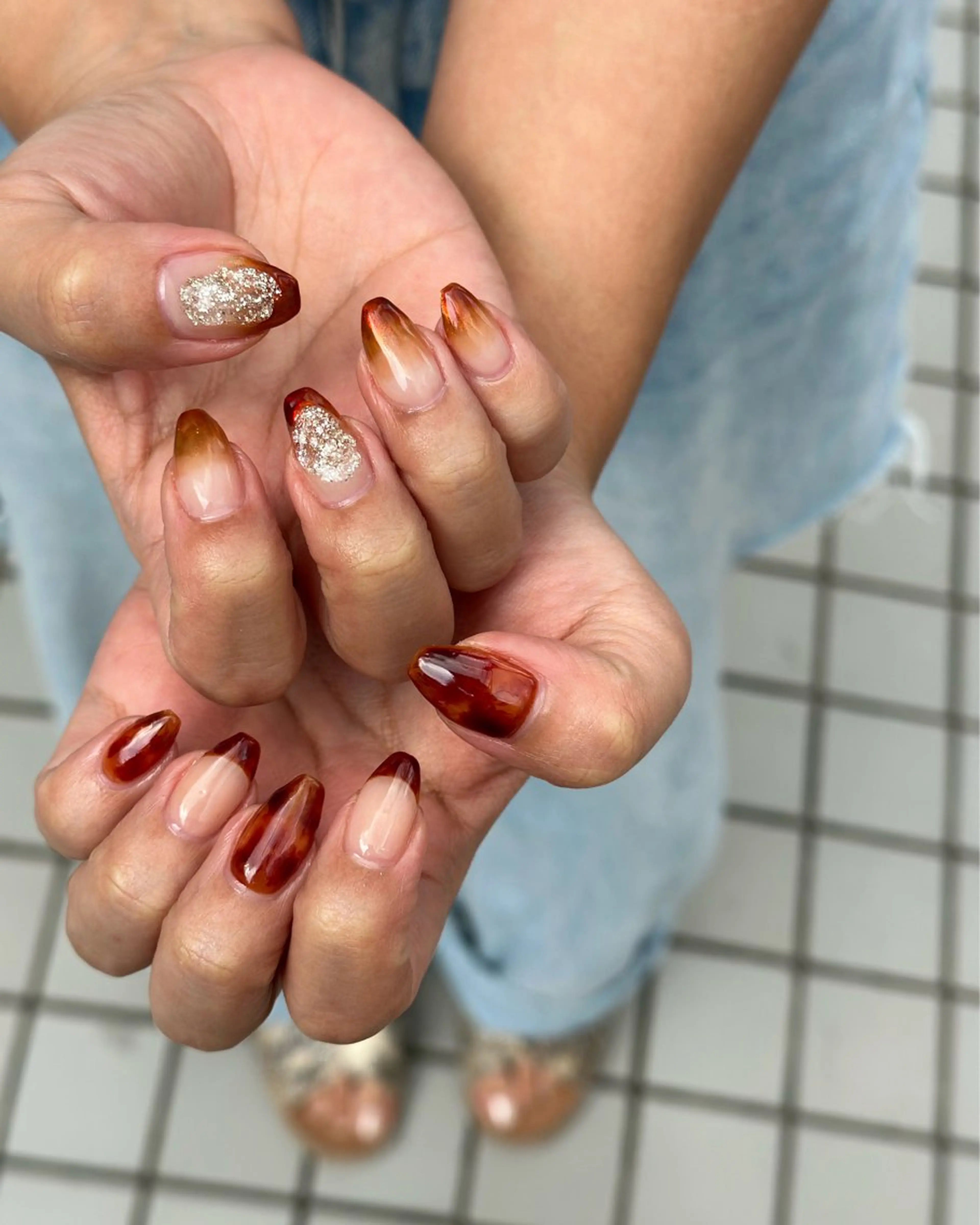 ネイル ジェルネイル ストーンネイル Hair＆Esthe＆Nail　Garden所属・Garden Takeuchiのネイルデザイン