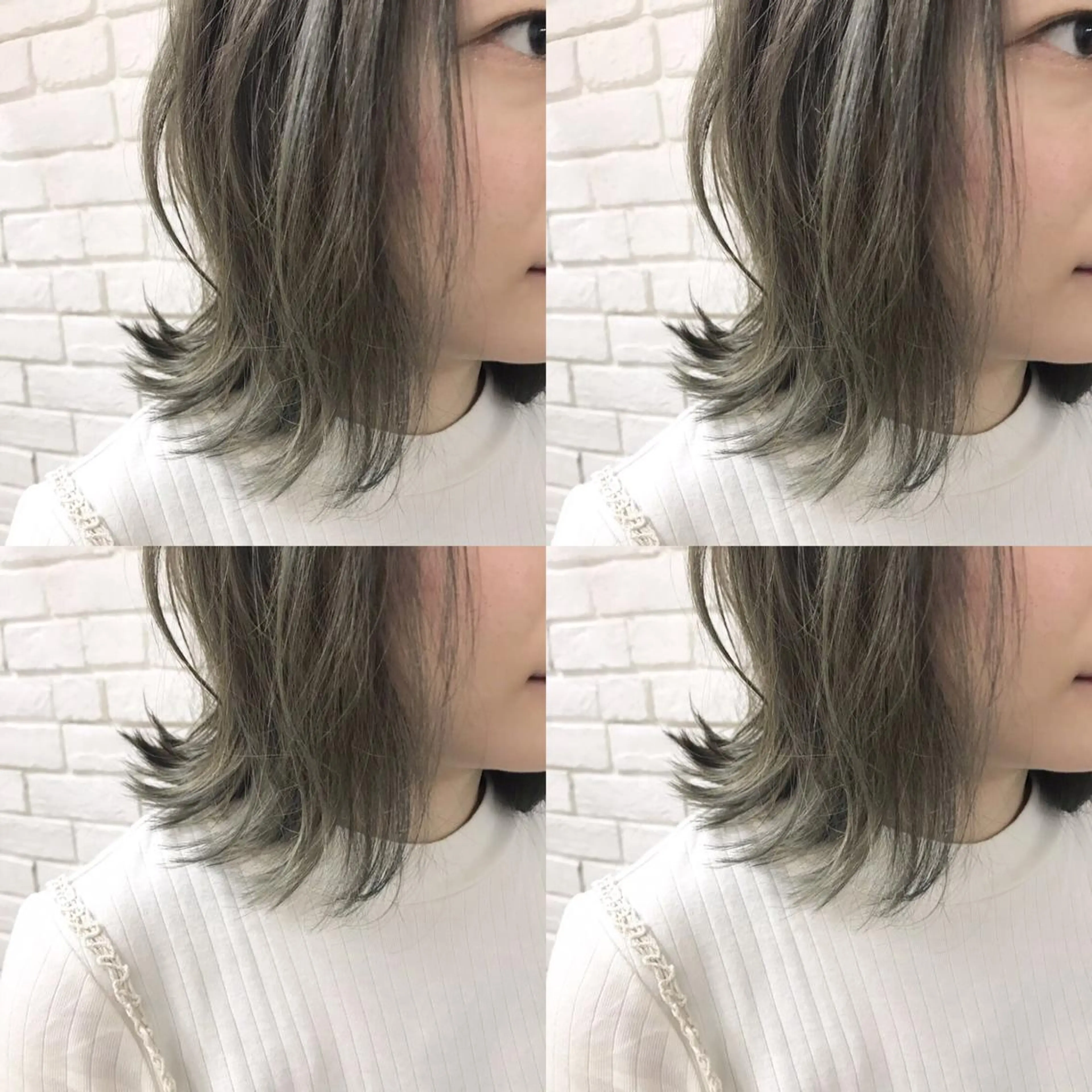 ミディアム カラー カット ヘアカラー トリートメント F． 梅田/ボブ/パーマのヘアスタイル