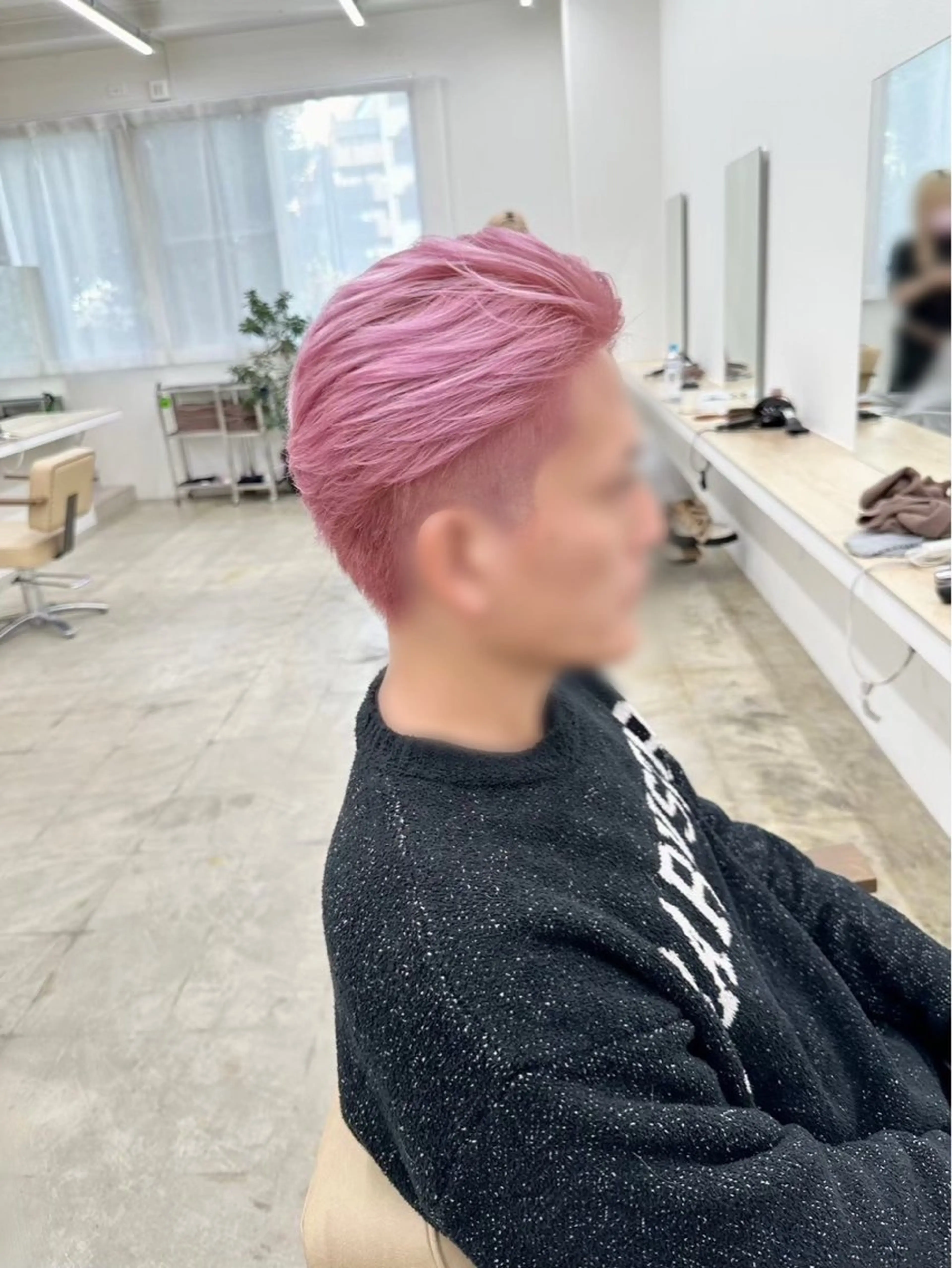 カラー メンズ メンズブリーチ ブリーチ ピンクカラー 🫟ブリーチモデル/ 艶カラー /みきのヘアスタイル