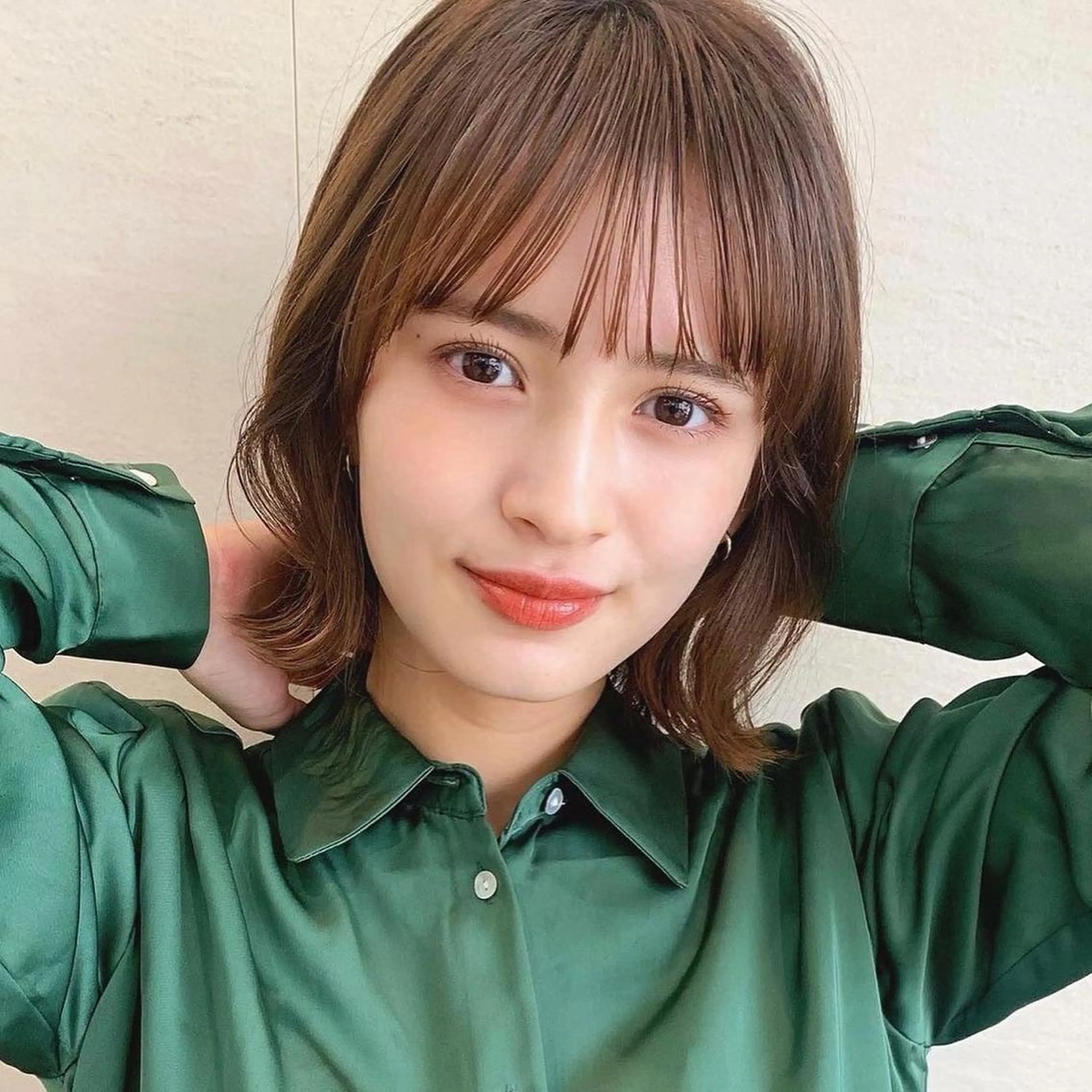 ミディアム カラー カット ヘアカラー トリートメント 🌱小顔ヘア/ボブ ミディアム/双葉🌱のヘアスタイル