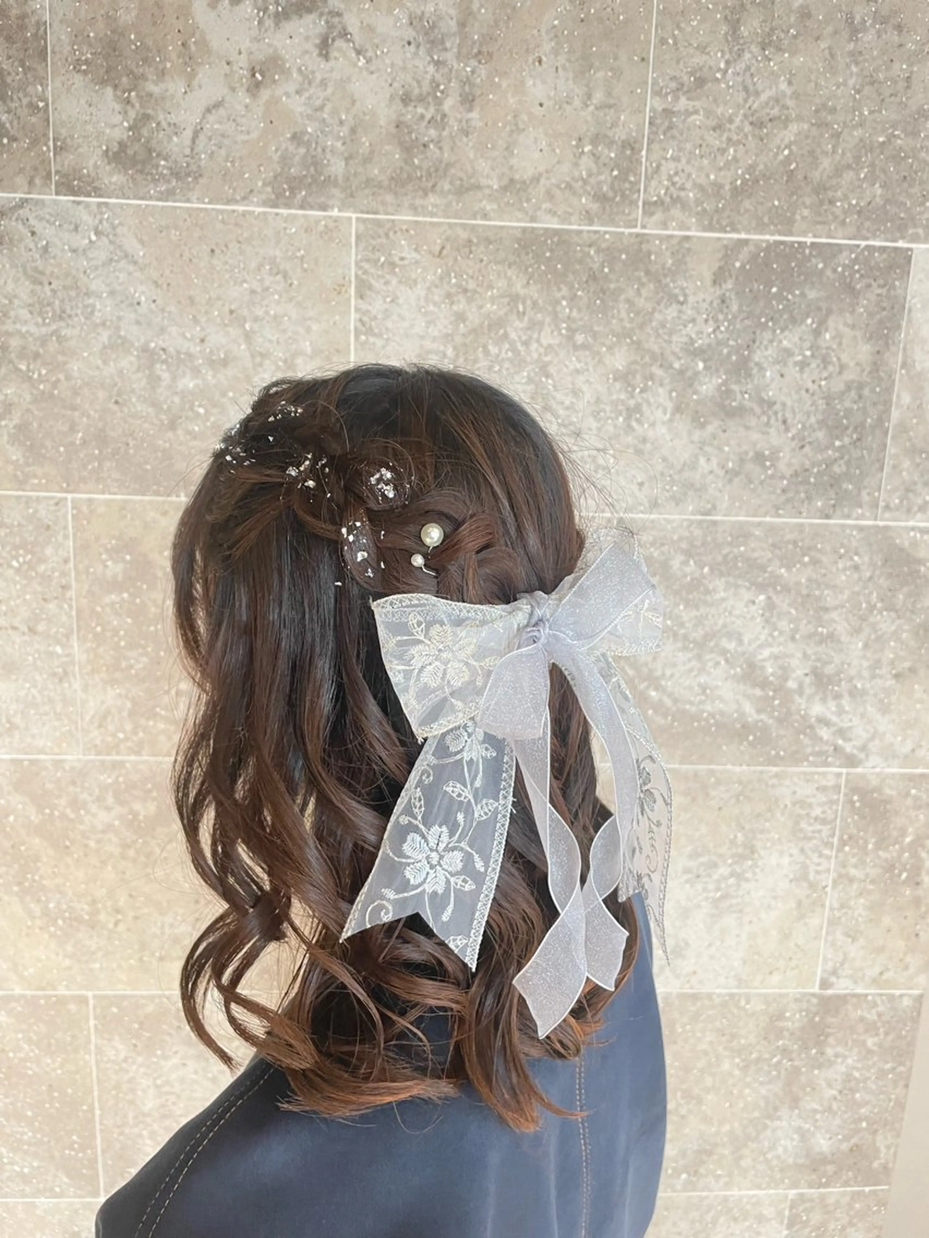 セミロング ヘアセット 艶カラー/アレンジ/ はまぐちうみのヘアスタイル