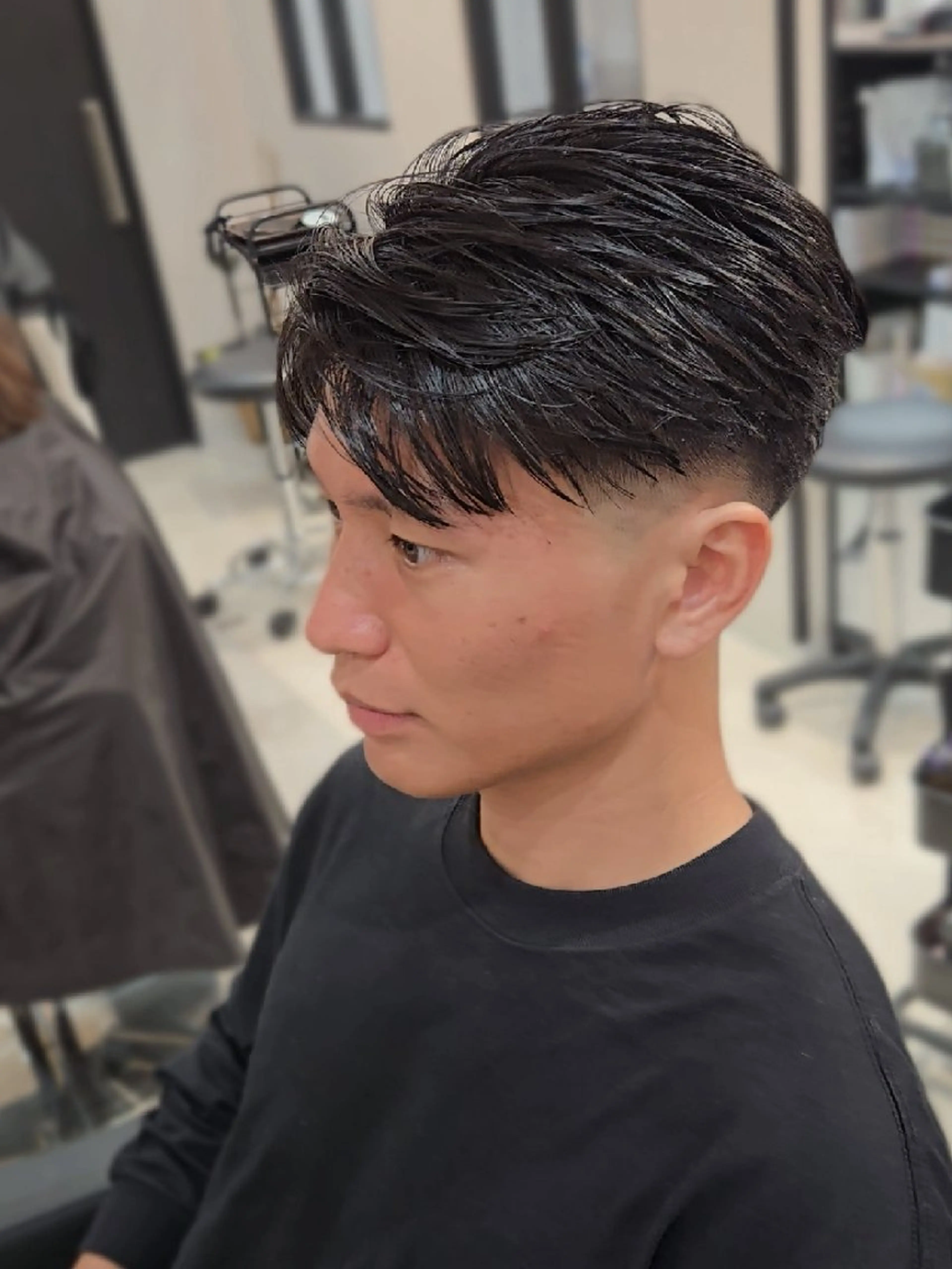 メンズ ミディアム センターパート カット ヘアセット Lapis 名古屋駅前店所属・LEN名古屋/パーマ 海外ヘア/メンズ特化のヘアスタイル