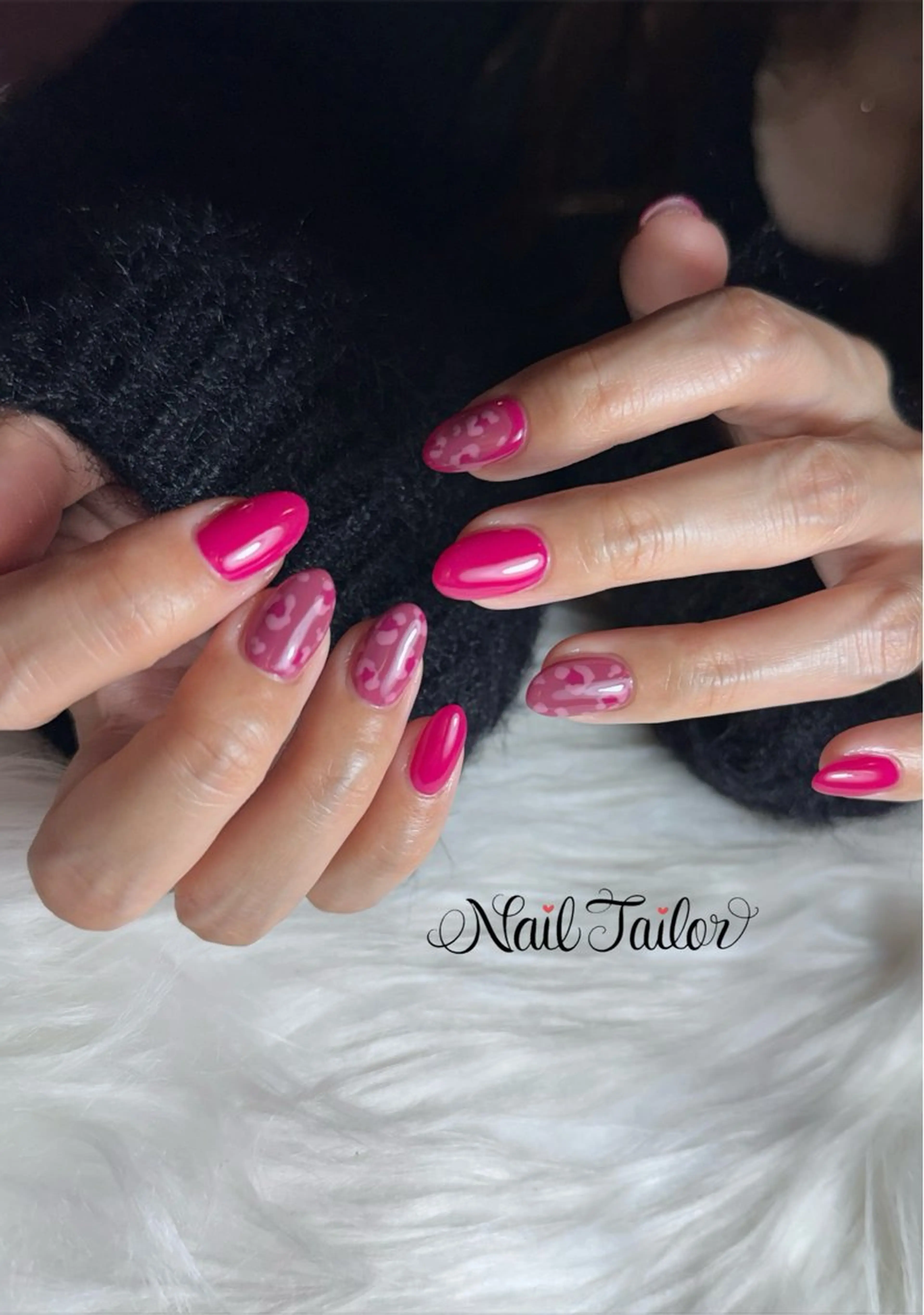 ネイル アニマル柄 ピンク ショートネイル ハンドネイル 〜Nail Tailor〜　ネイルテイラー所属・NailTailor ネイルテイラーのネイルデザイン