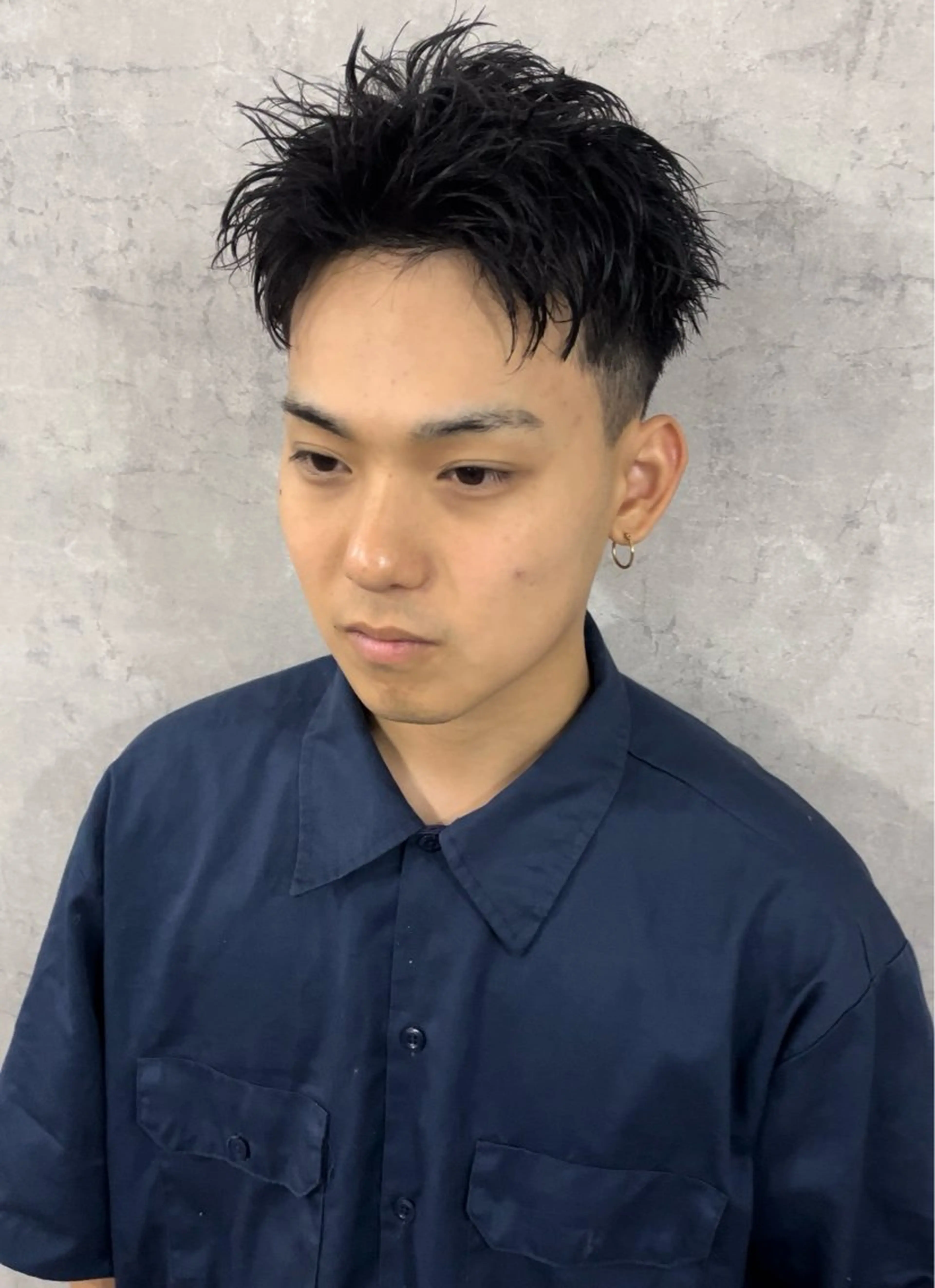 ショート カラー パーマ メンズ スパイキーショート ショートヘア カット トリートメント ヘアセット 森下 佑大のヘアスタイル