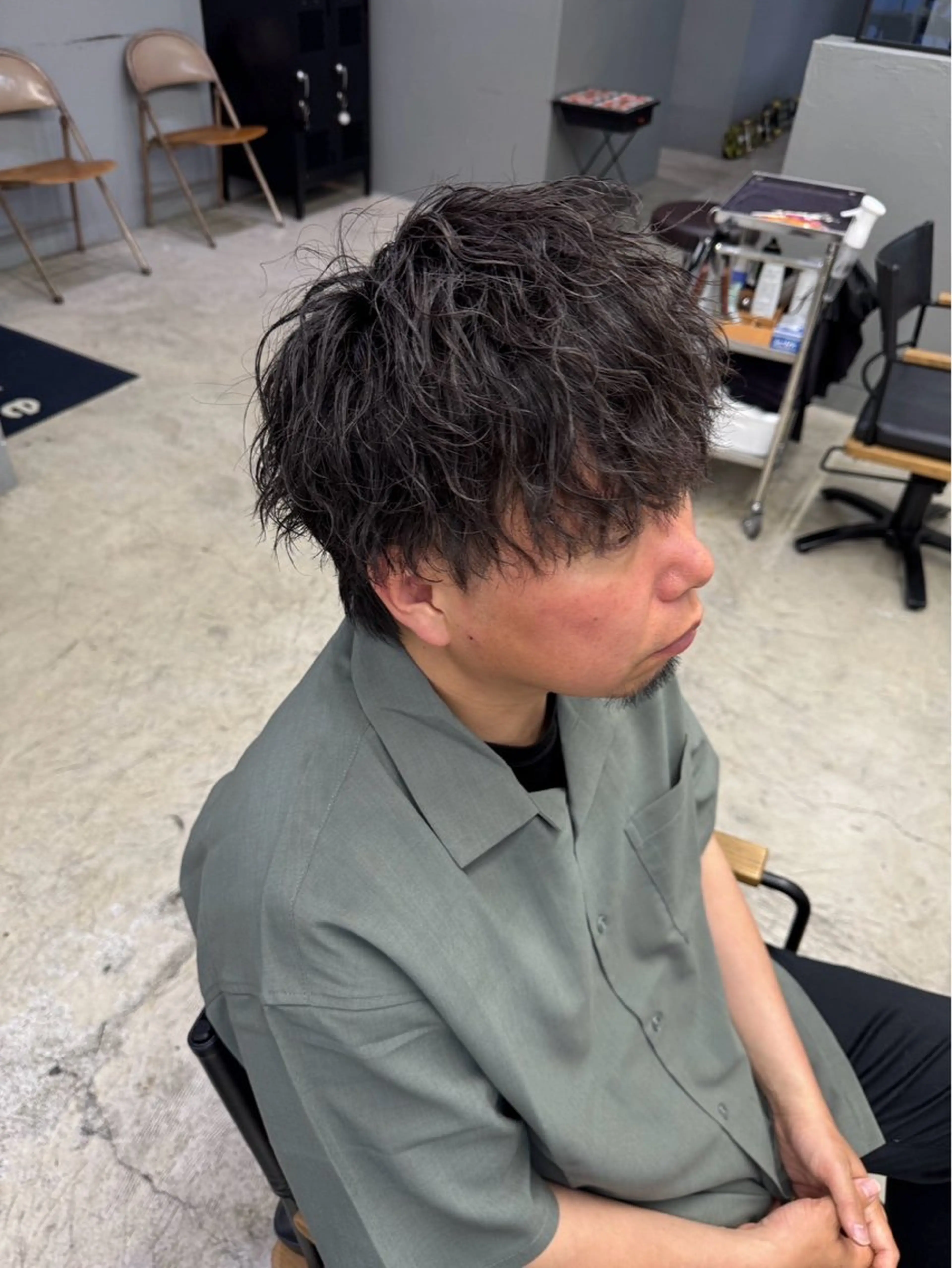 ショート パーマ メンズ カット パーマ メンズ専門サロン wokeのヘアスタイル