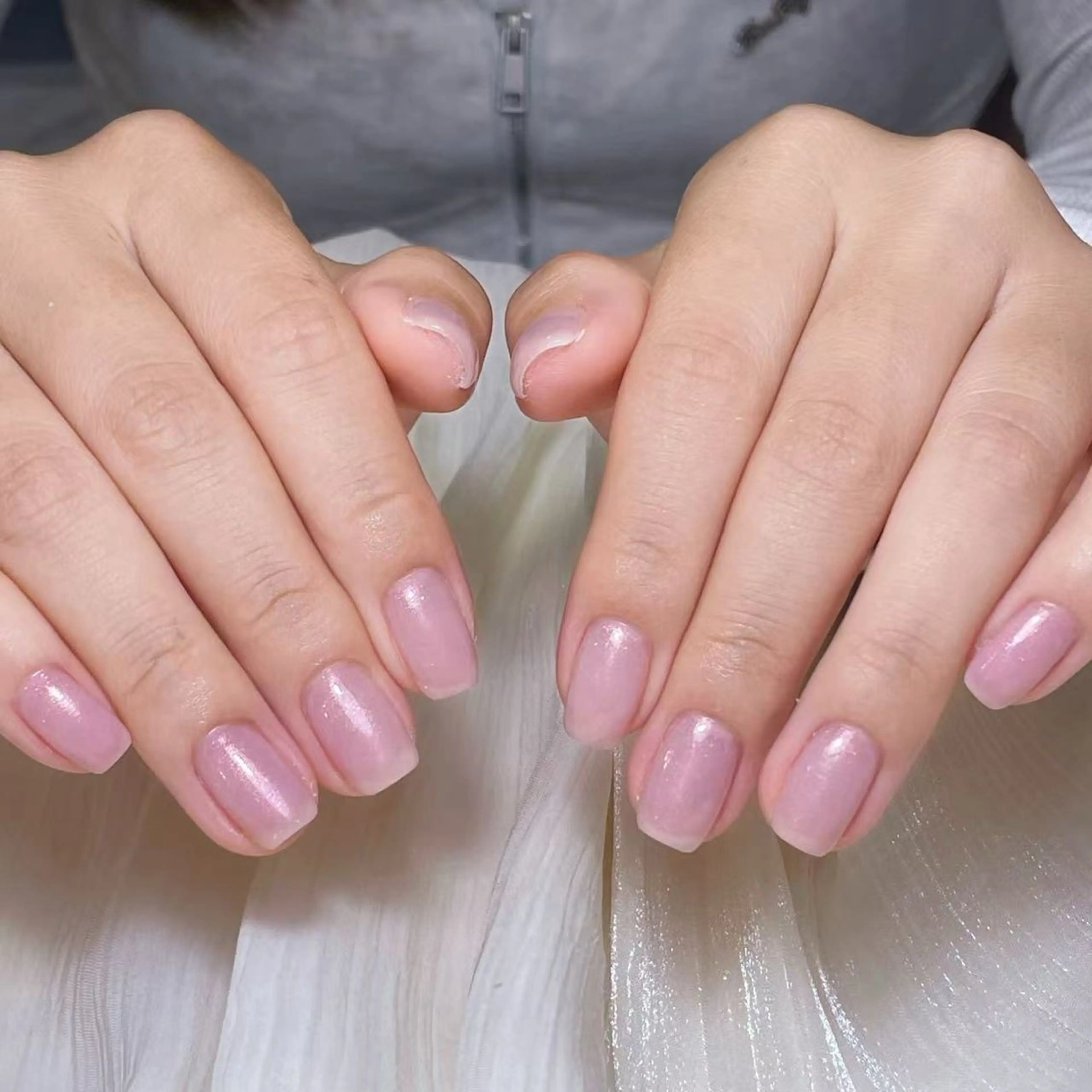 Hand 💖【ワンカラー+ラメ先端ライン】★ソフトオフ無料★4980の写真