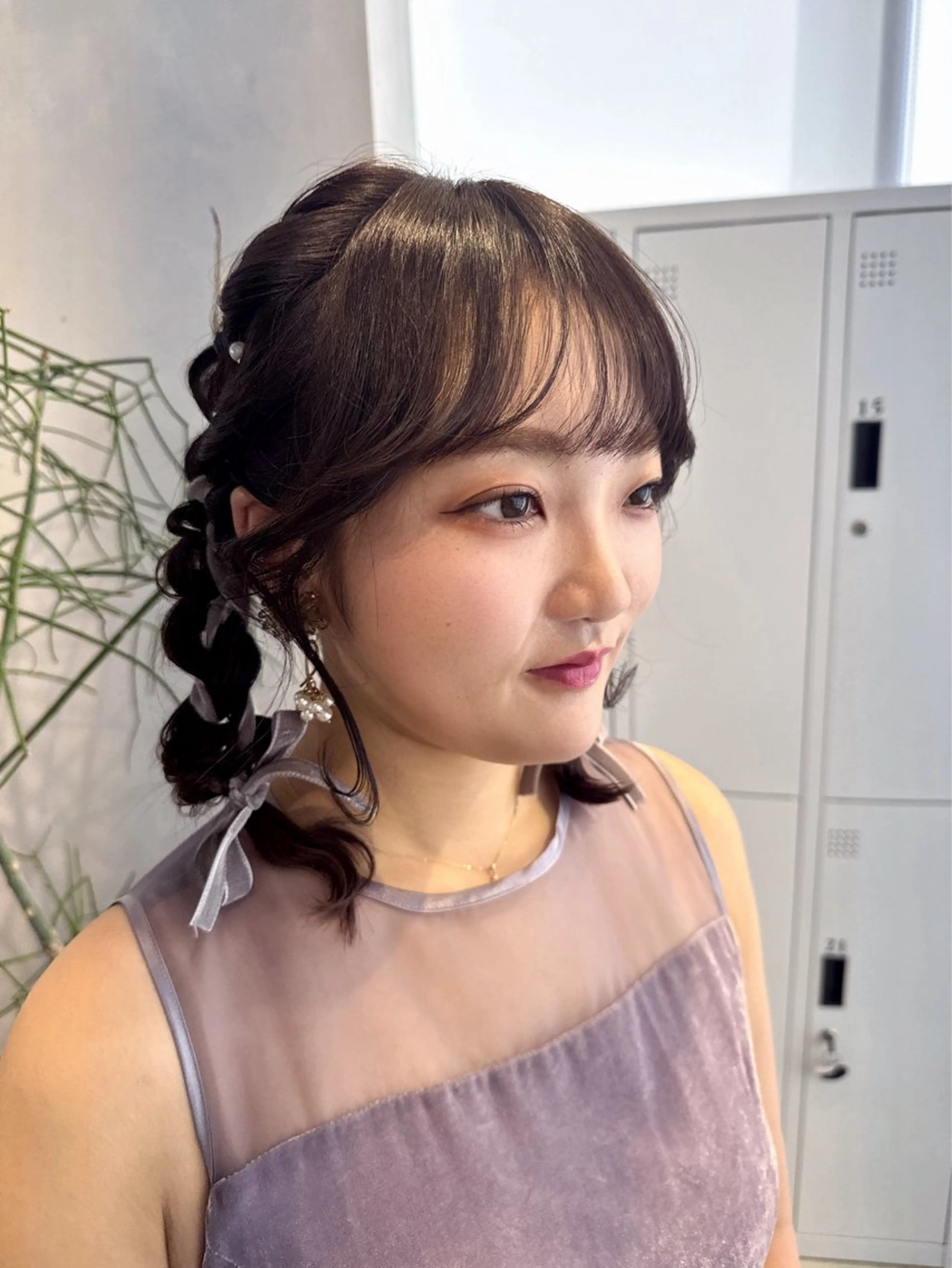 セミロング ヘアアレンジ 透明感カラー✨艶髪 制作🌱山根あゆみのヘアスタイル