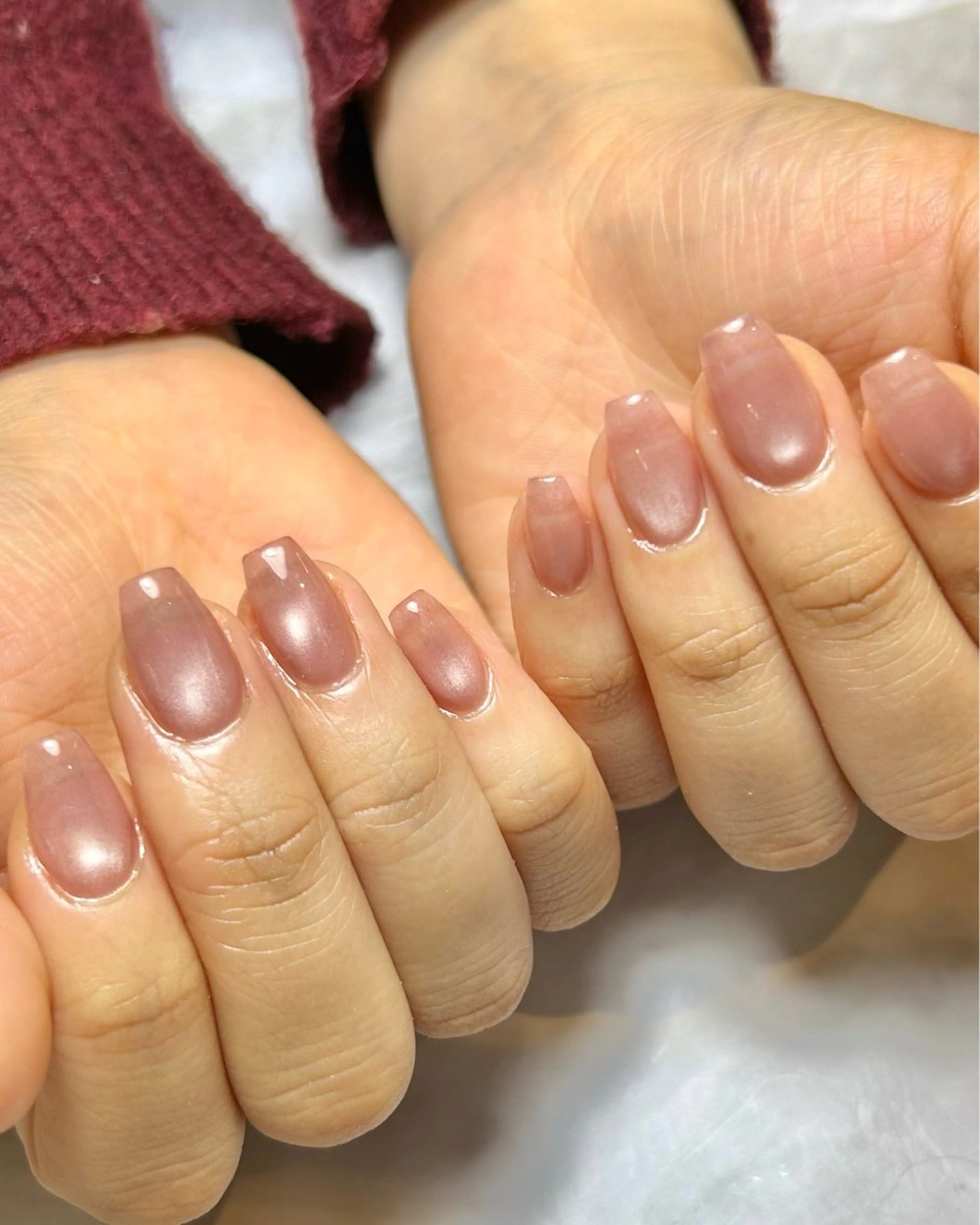 ネイル マグネットネイル マグネットワンカラー ワンカラーネイル スカルプネイル ハンドネイル Reflection marikoのネイルデザイン