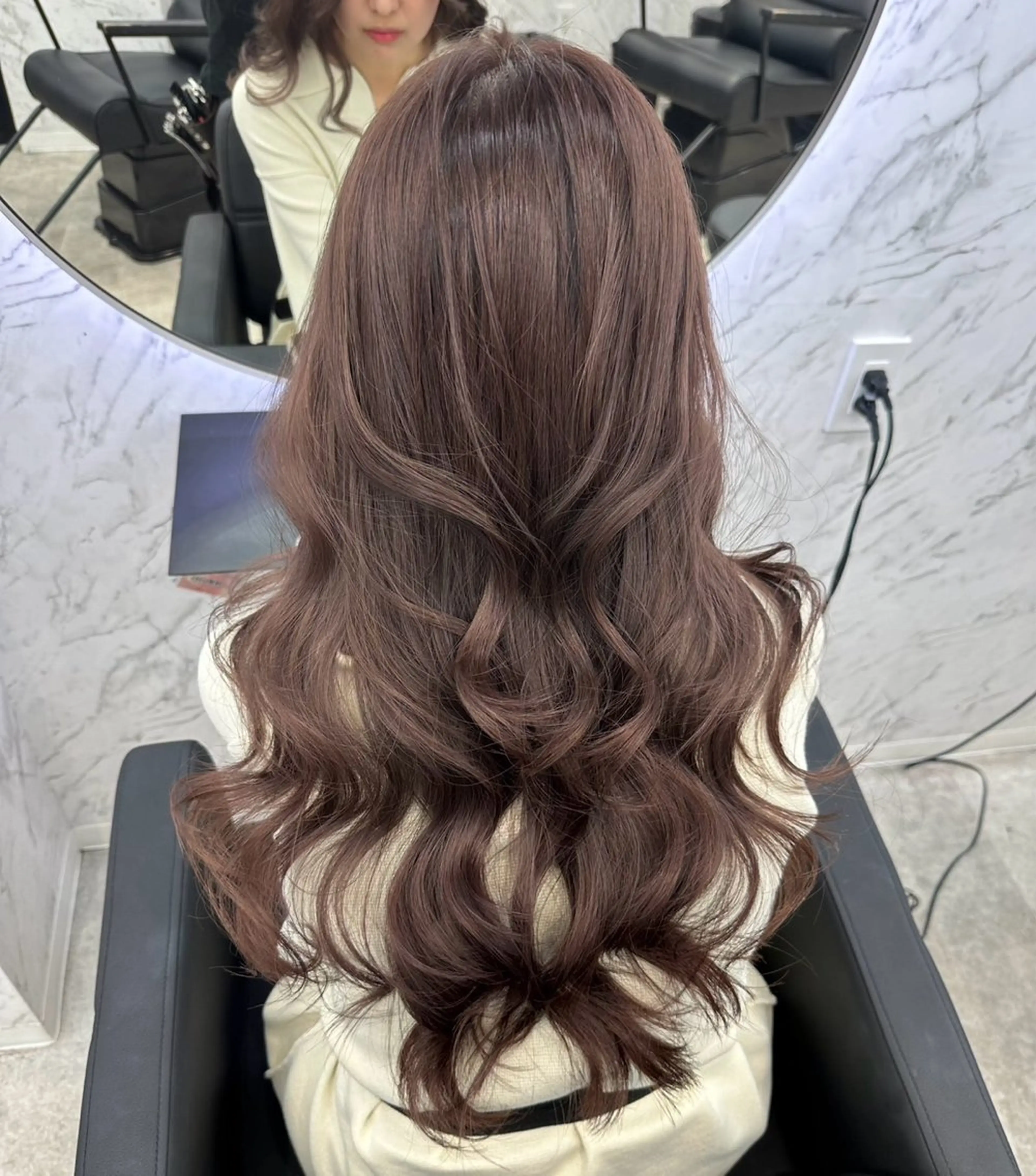 ロング カラー グレージュ オリーブグレージュ オリーブグレー カット hair salon dot. mooda 韓国風サロン 町田店所属・韓国風ヘア🎀🩶 /♡𝓝𝓸𝓪♡のヘアスタイル