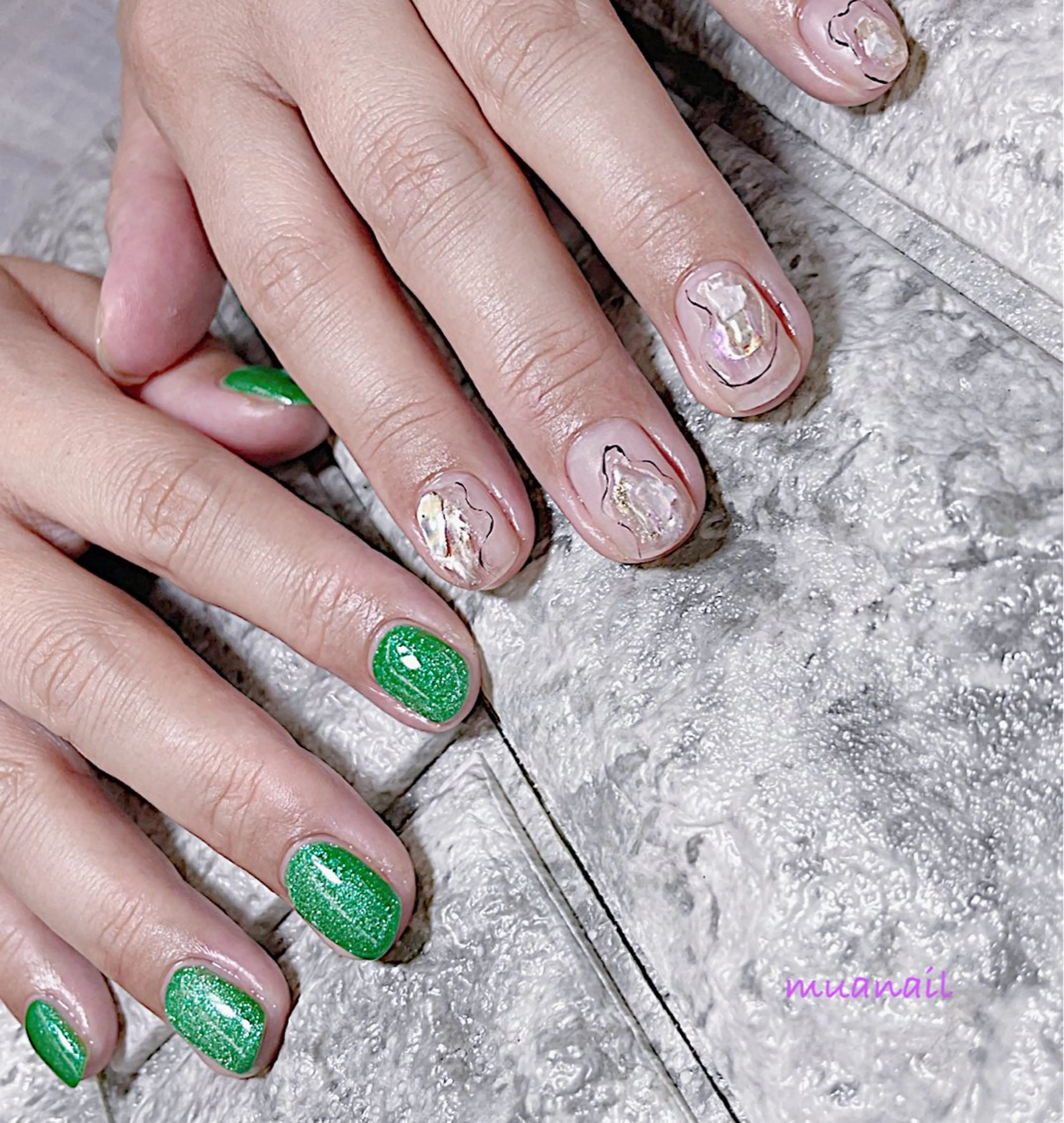 ネイル ブルー 春ネイル ハンドネイル mua nail mikiのネイルデザイン