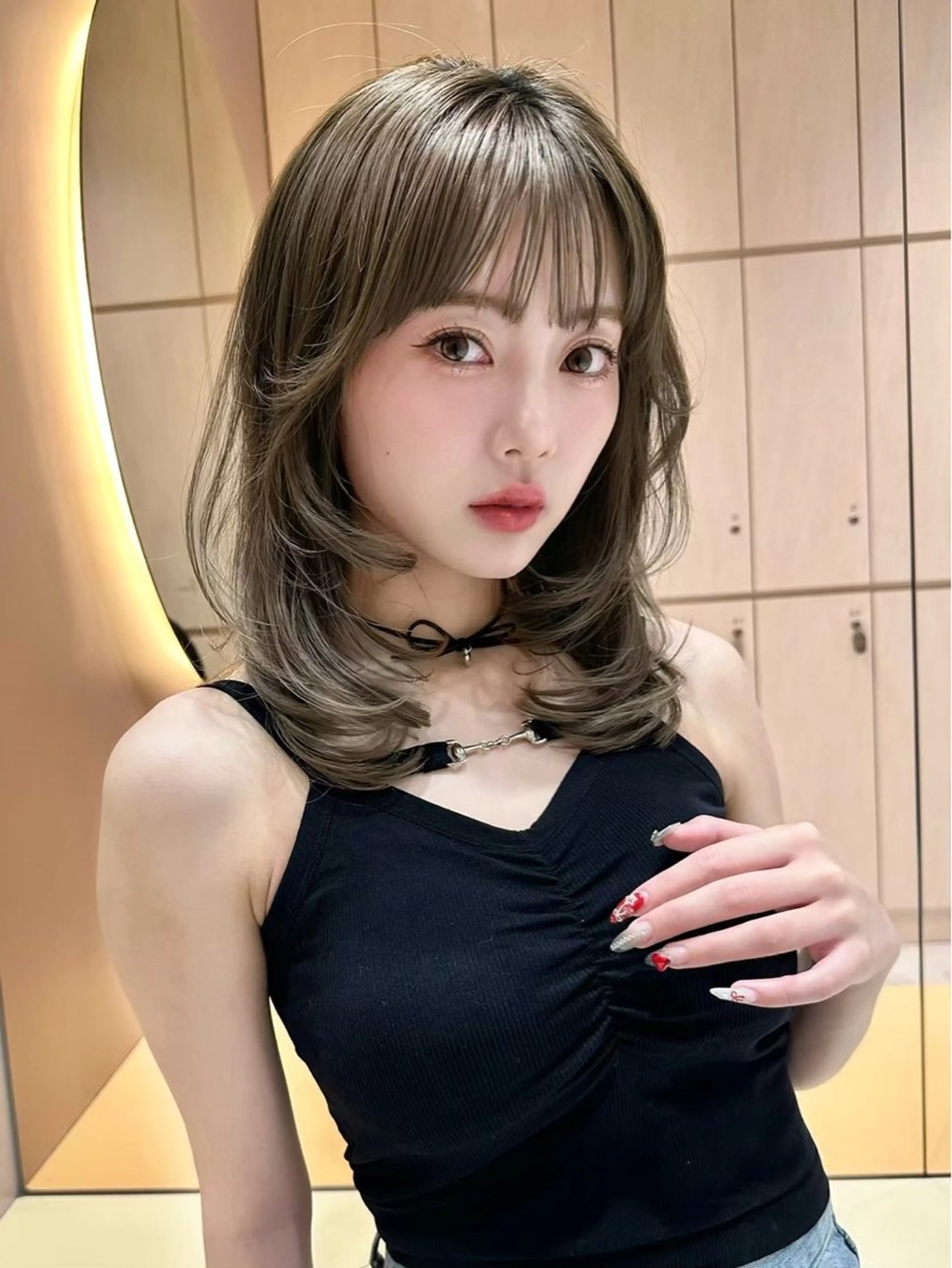 ミディアム カラー カット ヘアカラー トリートメント 美髪矯正 ブリーチな しダブル🍒❤ゆうきのヘアスタイル