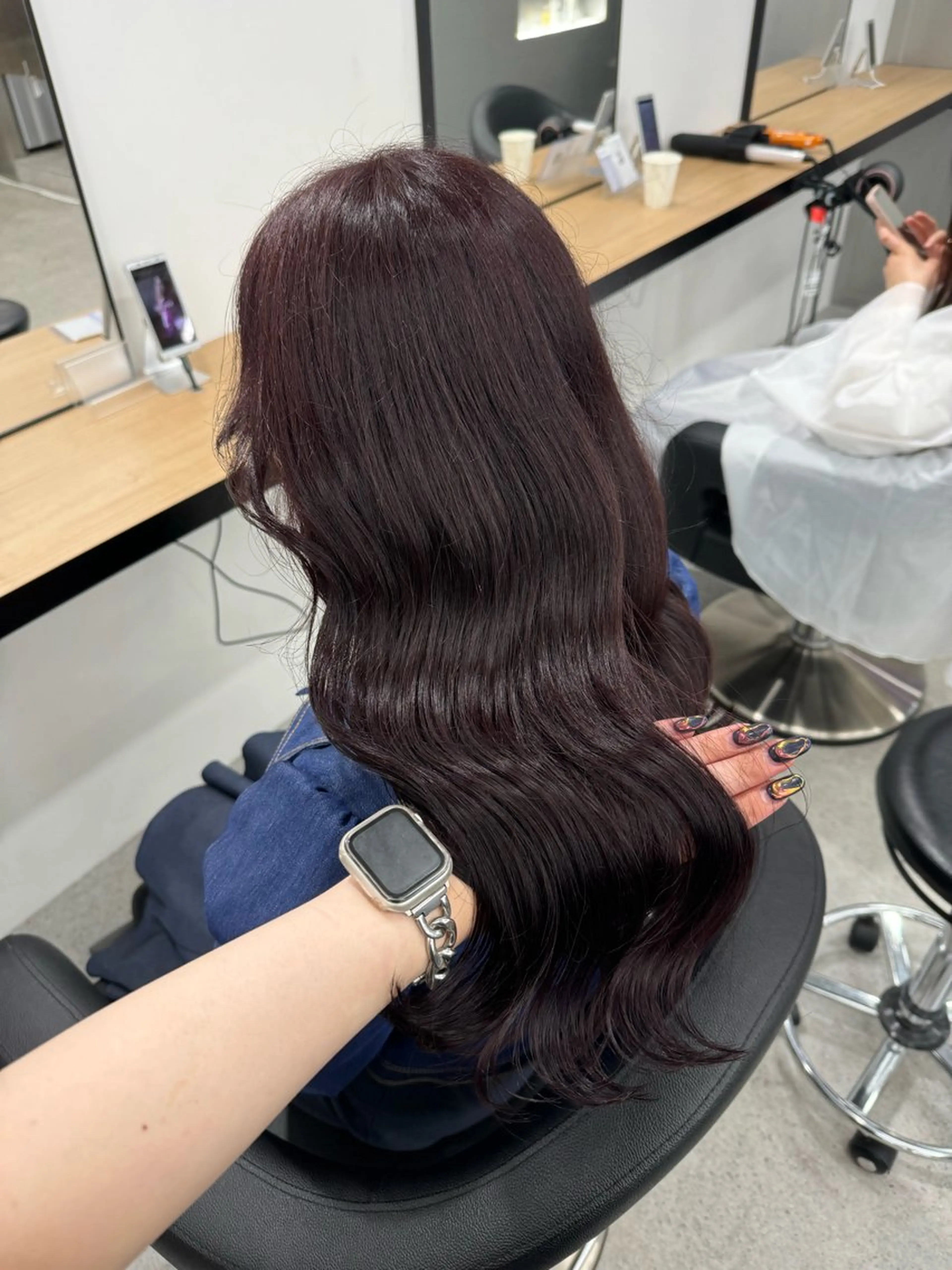 ロング カラー ヘアカラー トリートメント 暗髪🩶ラベンダー/ ブルー/ユウナ🤍のヘアスタイル