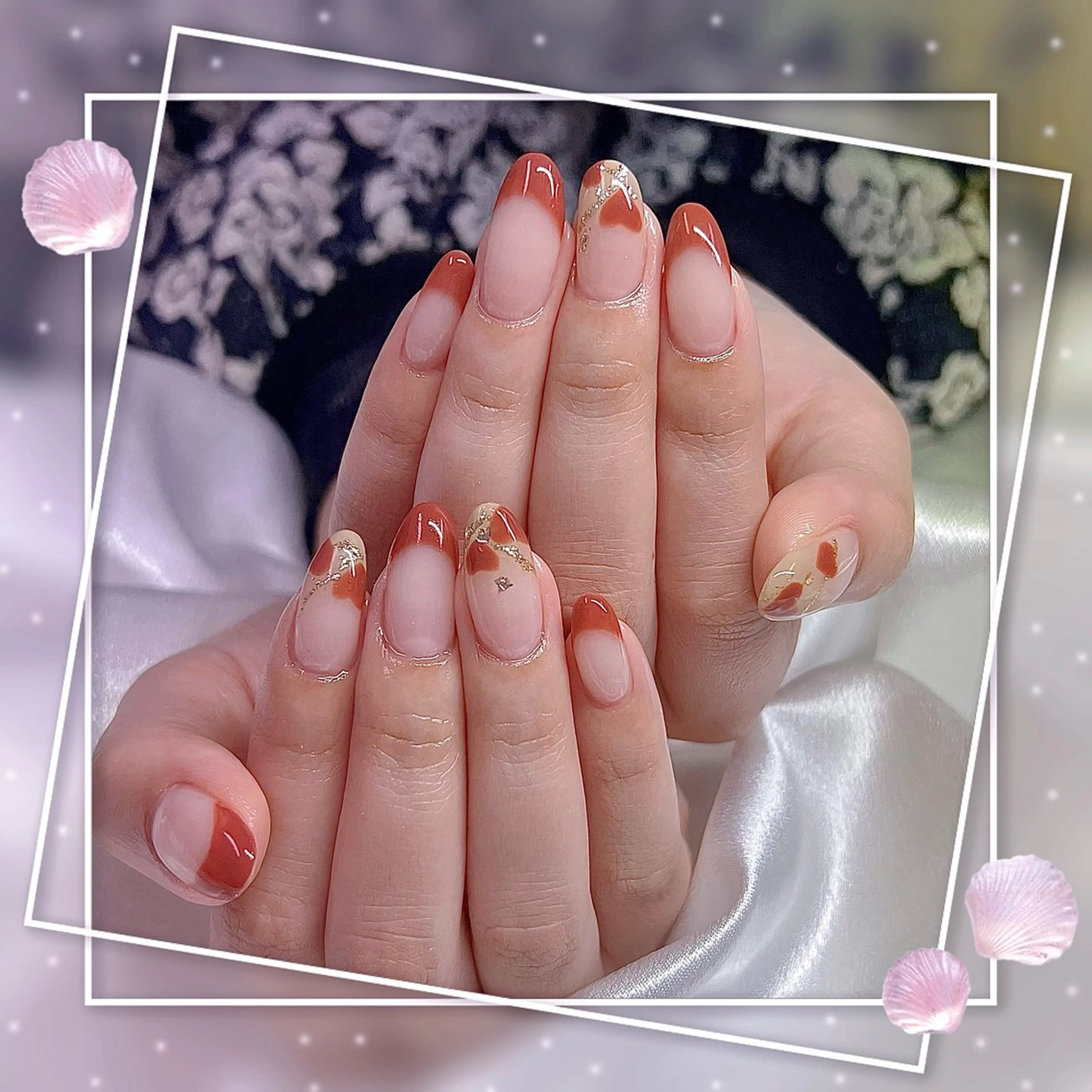 ネイル フレンチネイル グラデーション キラキラネイル 韓国ネイル マグネットネイル ハンドネイル Chill Nailsalonのネイルデザイン