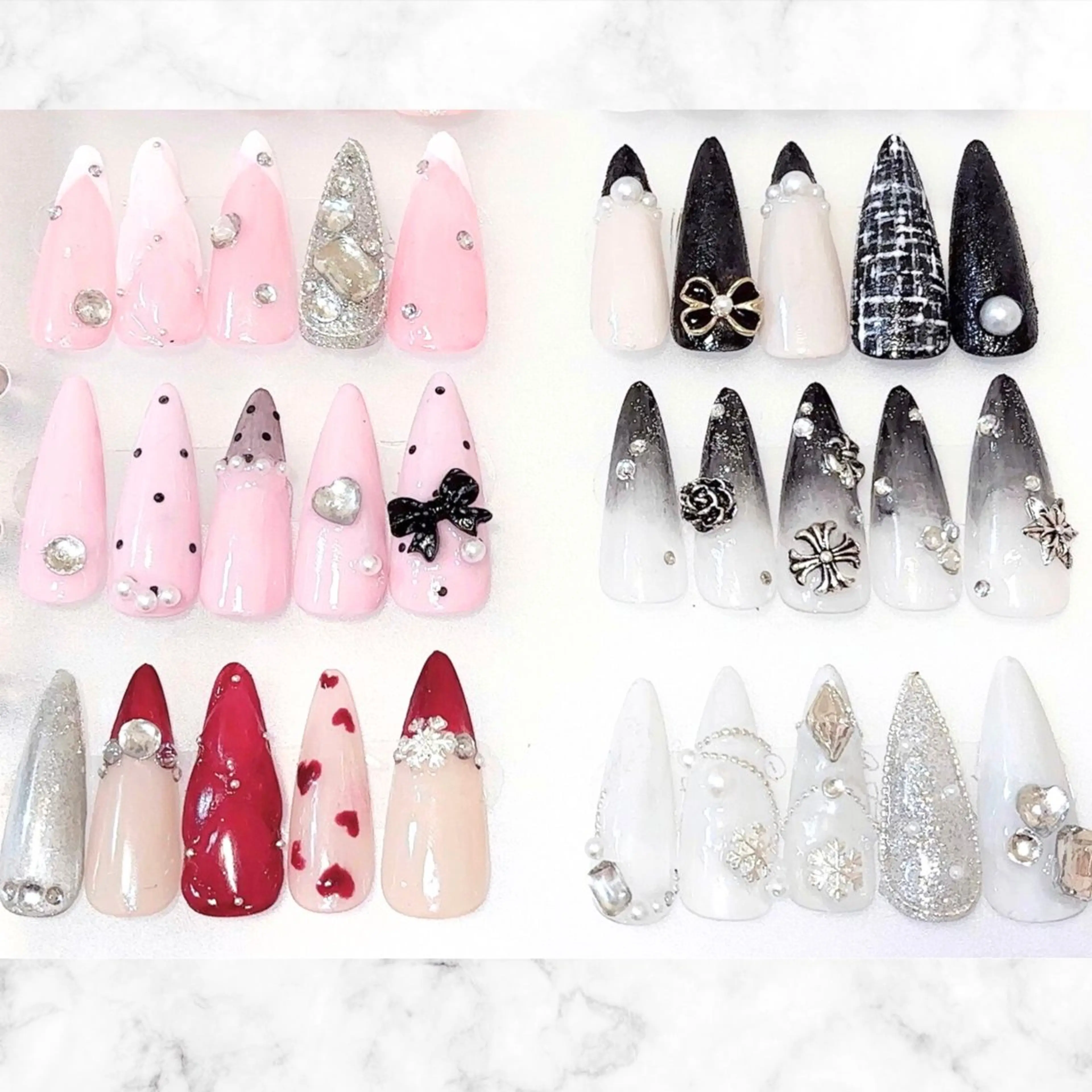 ネイル ドット ガーリー 韓国ネイル ツイードネイル ワンホンネイル ハンドネイル バストアップサロン LUNAのネイルデザイン