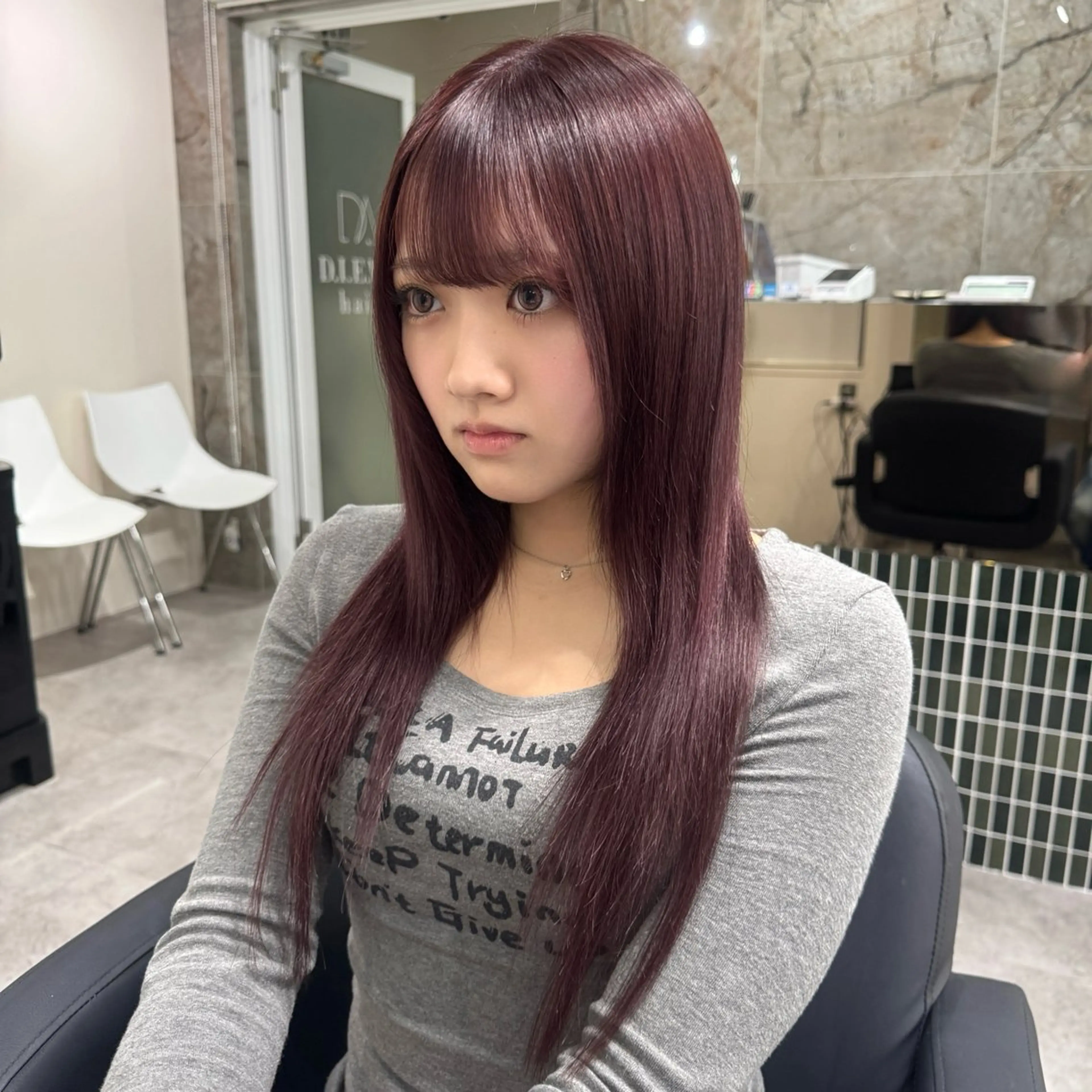 ロング カラー カット ヘアカラー トリートメント 🎀髪質改善×韓国レ イヤー×透明感/米田のヘアスタイル