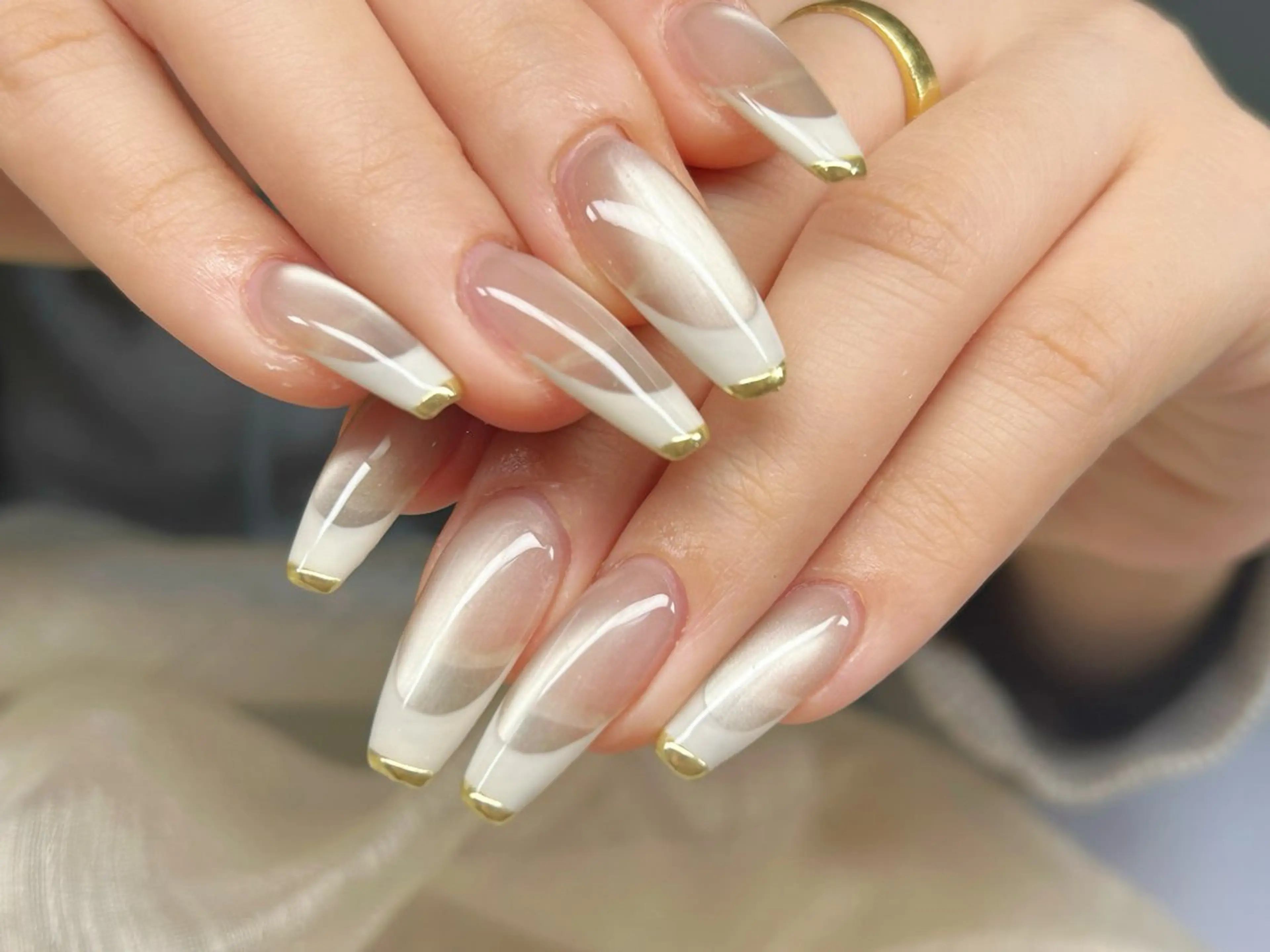 ネイル アートネイル チークネイル 成人式 入学式 長さ出し ハンドネイル Lino Nailのネイルデザイン