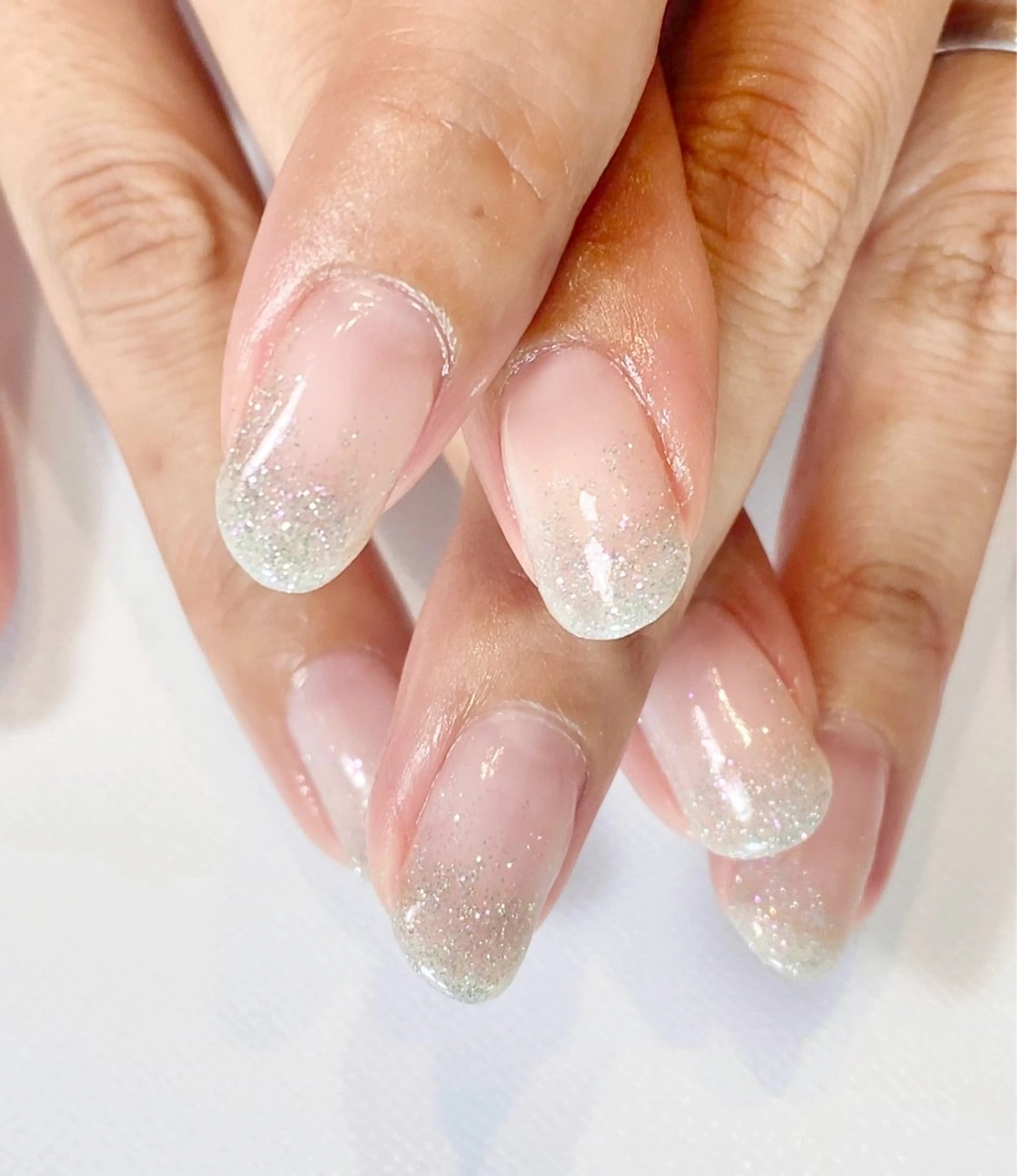 ネイル グラデーション ラメ(グリッター) ラメグラデーション ワンカラーネイル ハンドネイル Cia_Nail Eriのネイルデザイン