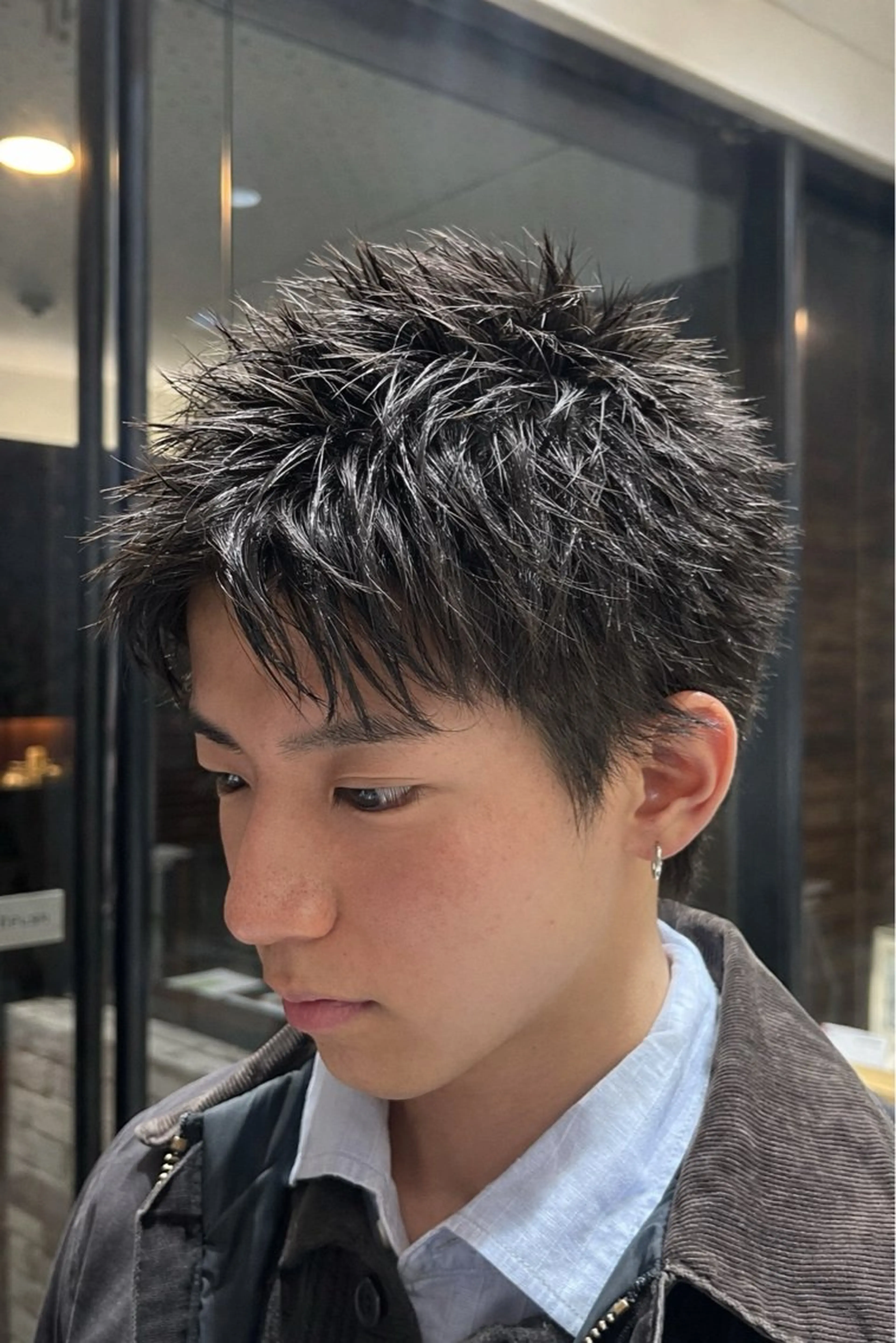 ショート パーマ メンズ スパイキーショート ショートヘア カット パーマ メンズパーマ 岩成健志郎のヘアスタイル