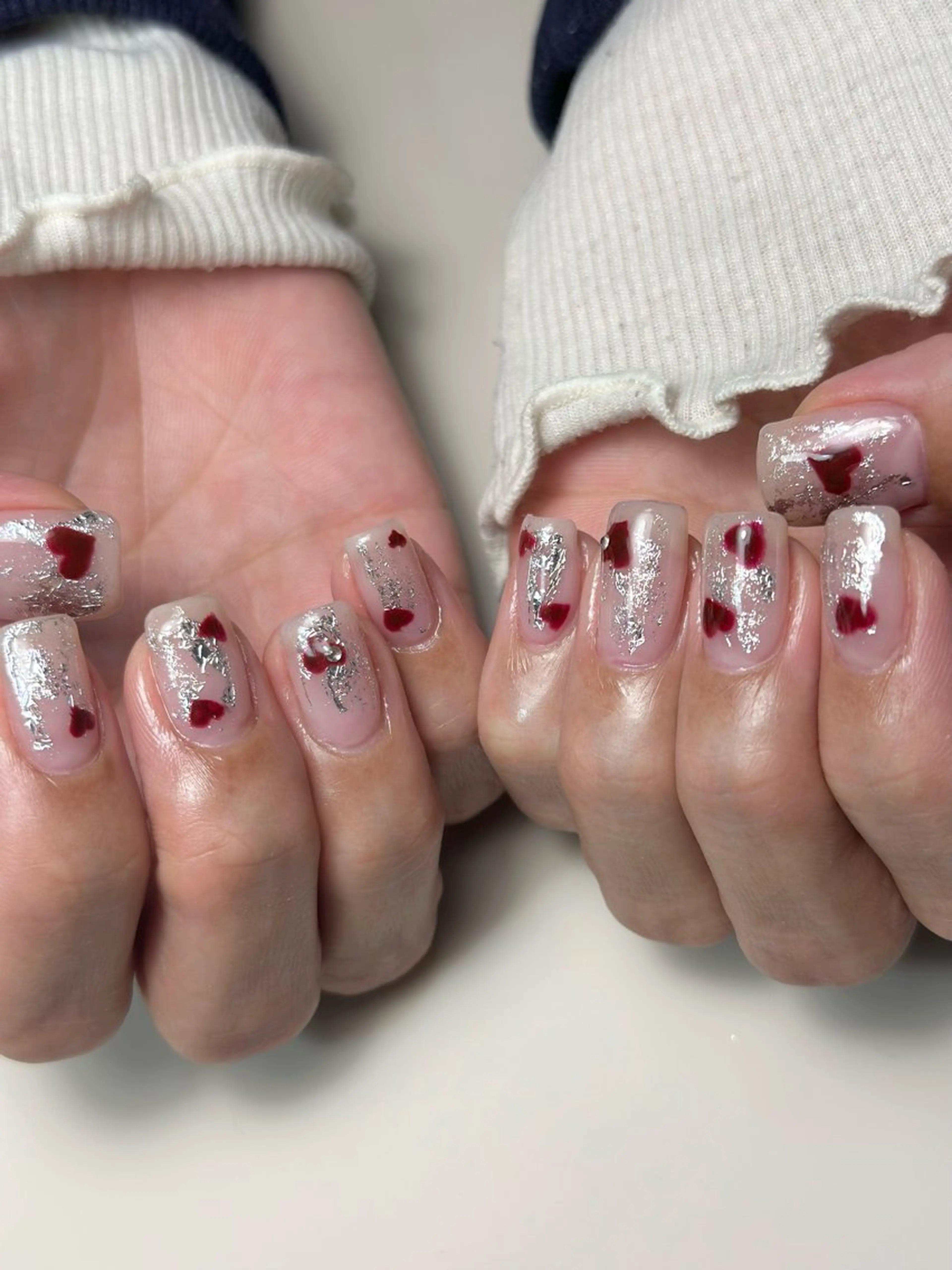 ネイル ハート バレンタイン bibiwoo Ayakoのネイルデザイン