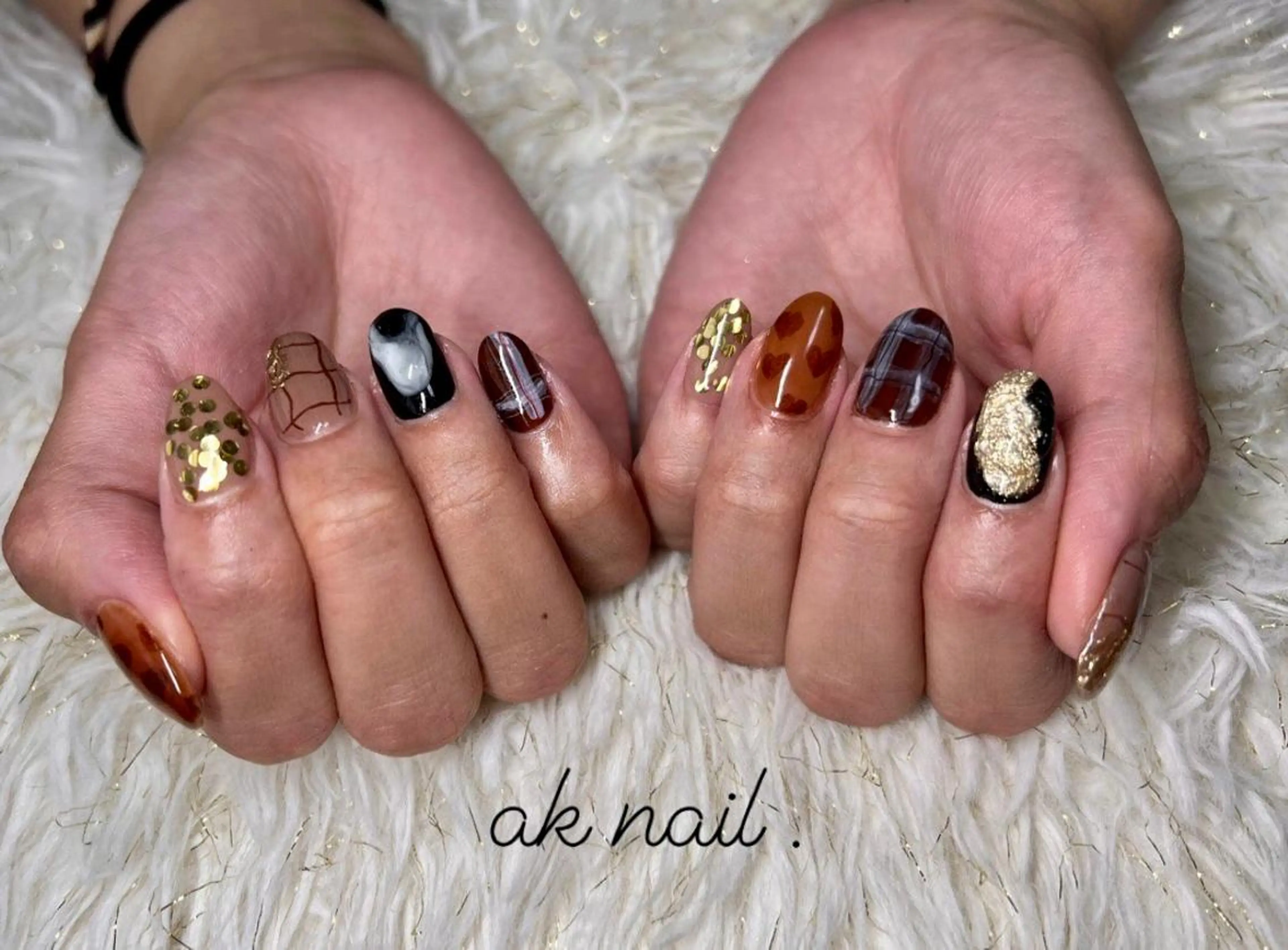 ミディアム ネイル ハンドネイル ak nail .のネイルデザイン