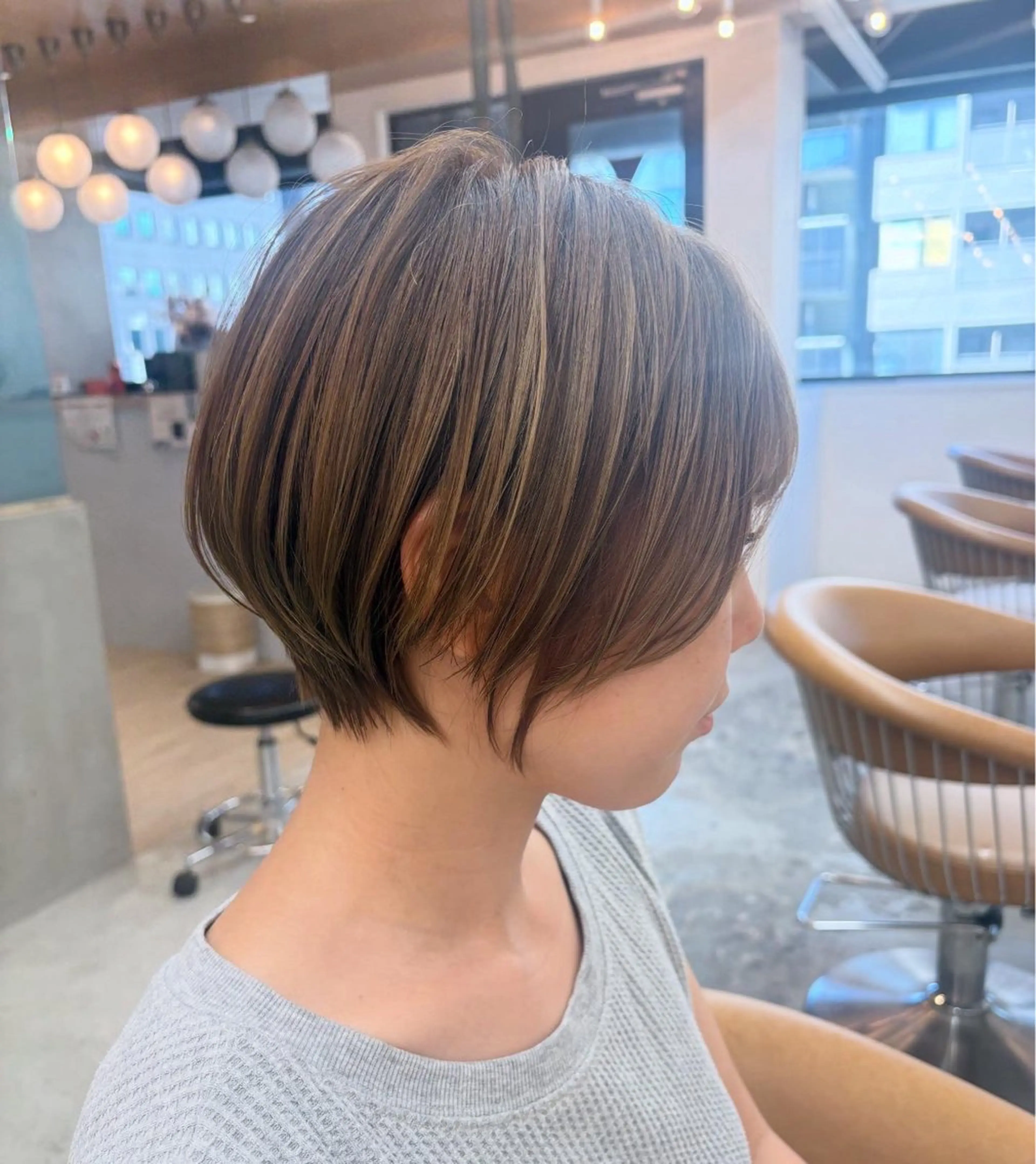 ショート カット トリートメント オリーブベージュ/シ ョートボブたまき🧡のヘアスタイル