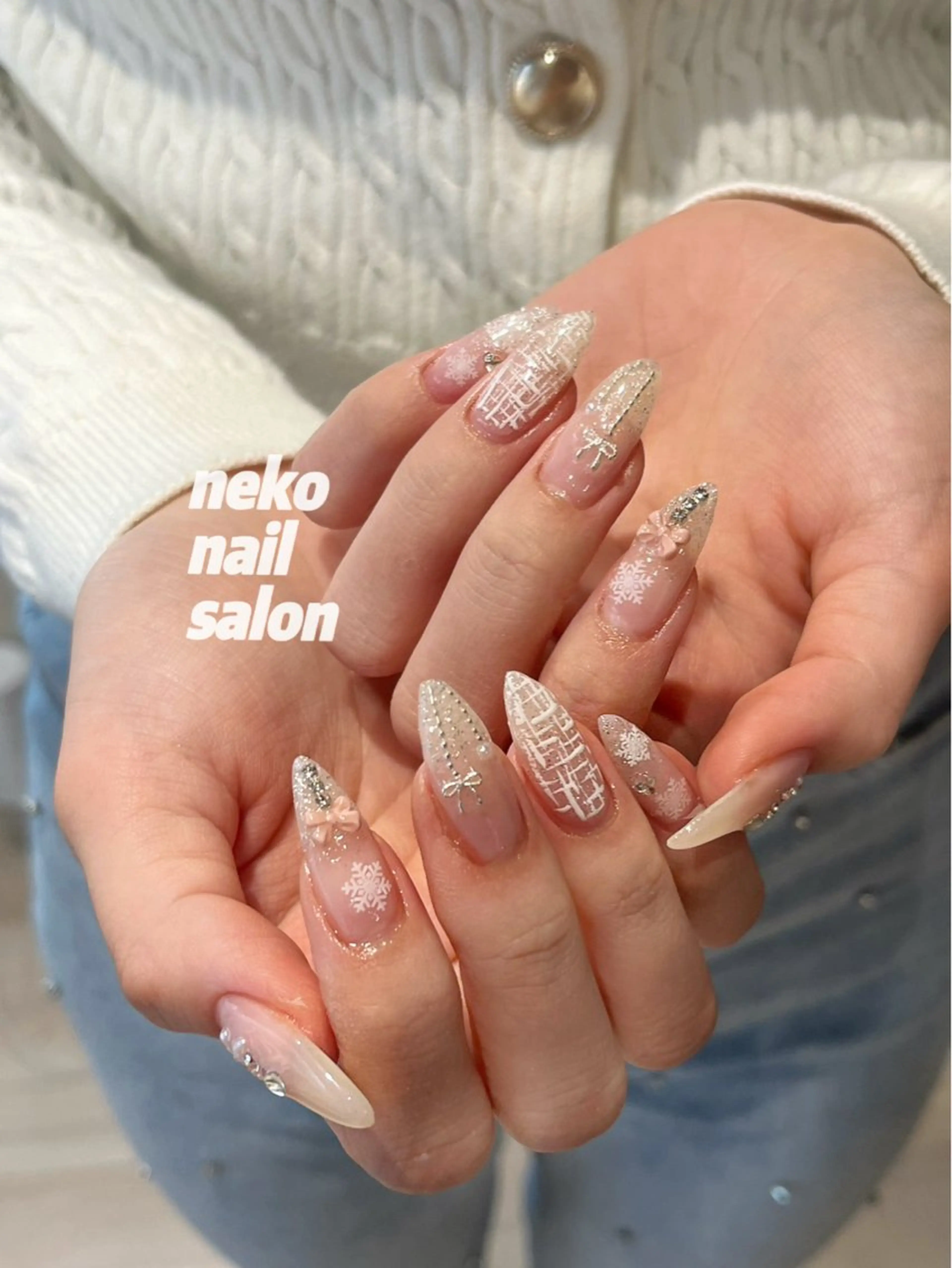 ネイル 冬ネイル クリスマス ハンドネイル neko nail所属・neko nailのネイルデザイン