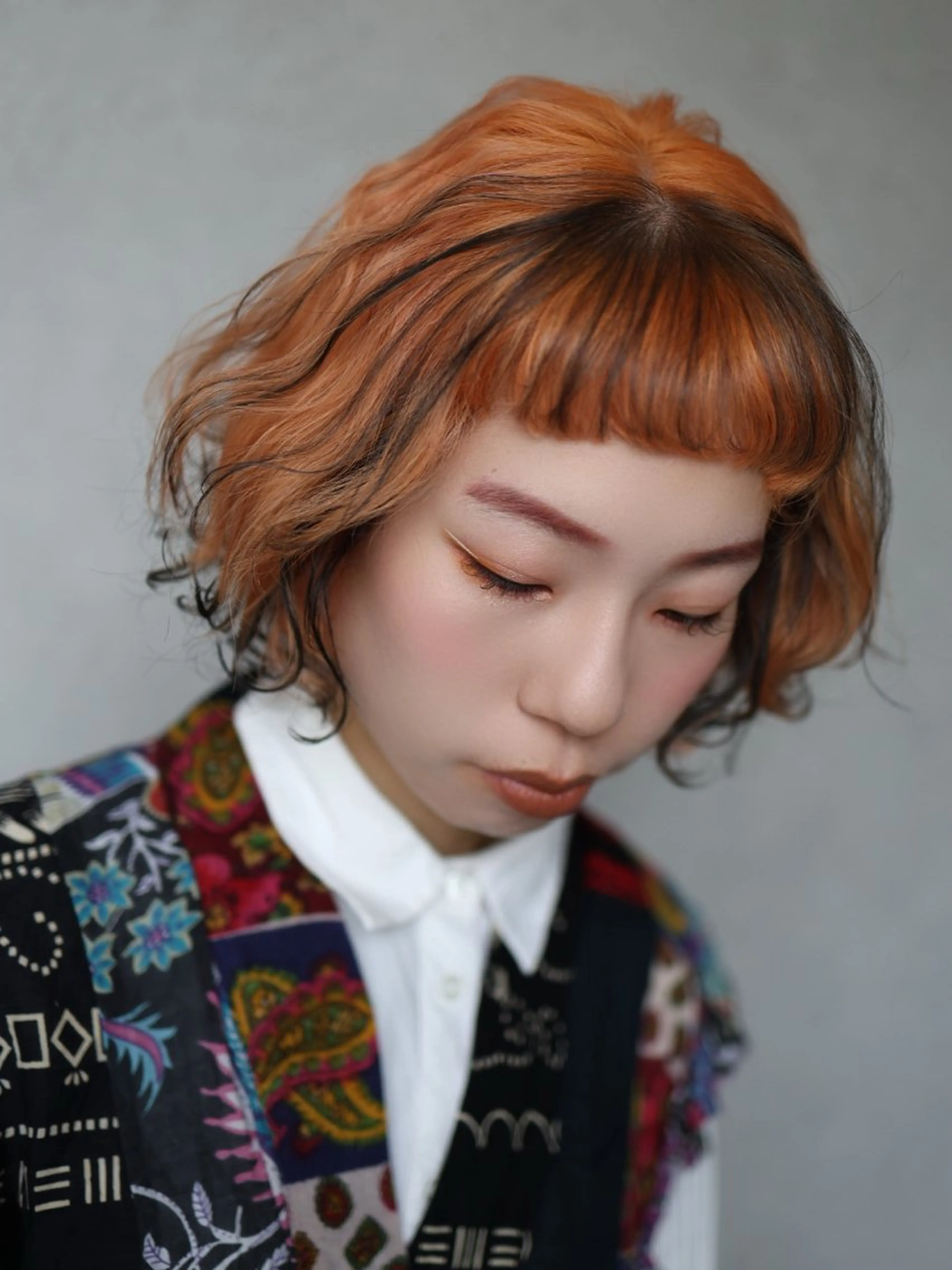 ミディアム カラー 大潮 梨奈のヘアスタイル