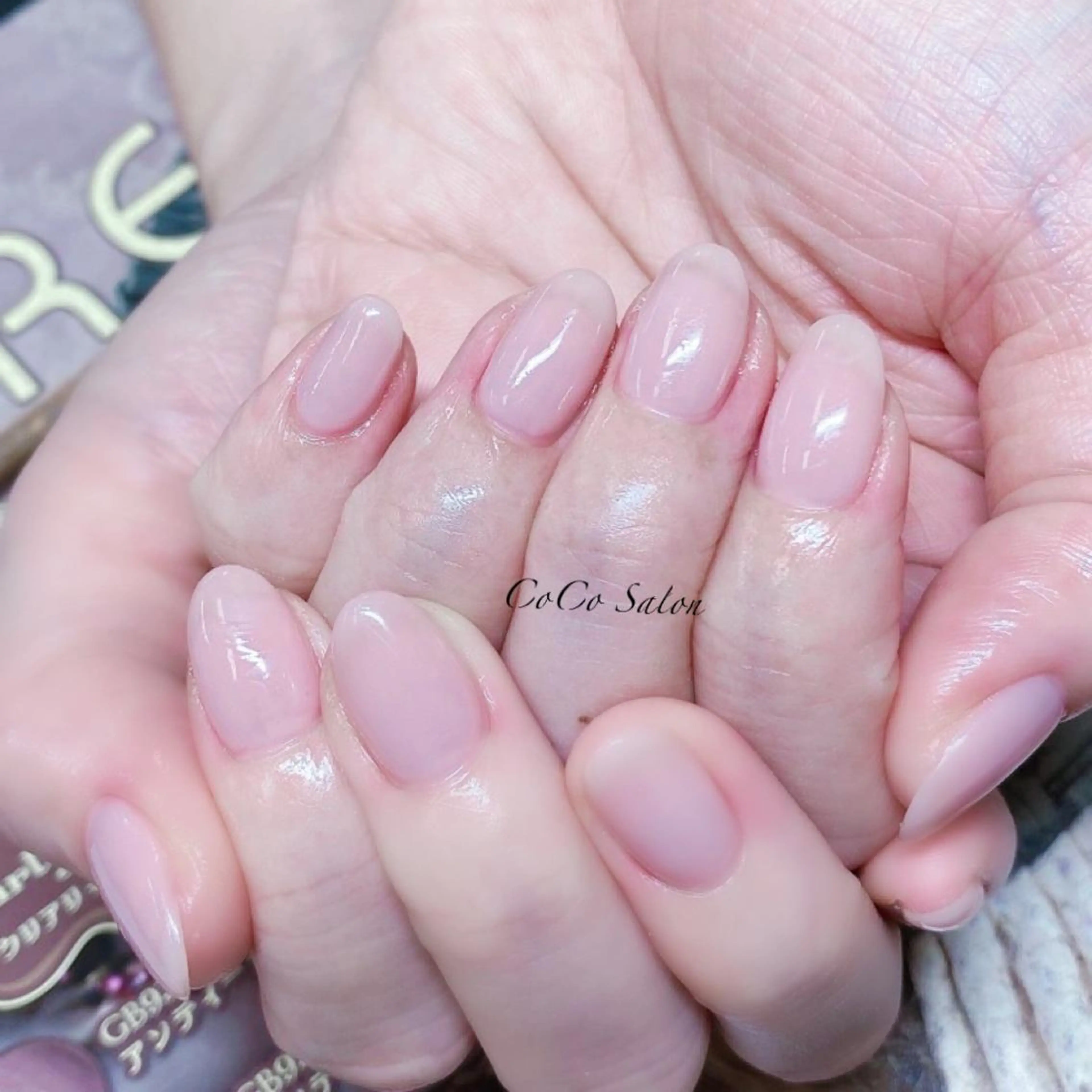 ネイル 長さ出し ジェルネイル 韓国ネイル オフィスネイル ワンカラーネイル ハンドネイル CoCoSalon ネイル/まつ毛予約のネイルデザイン