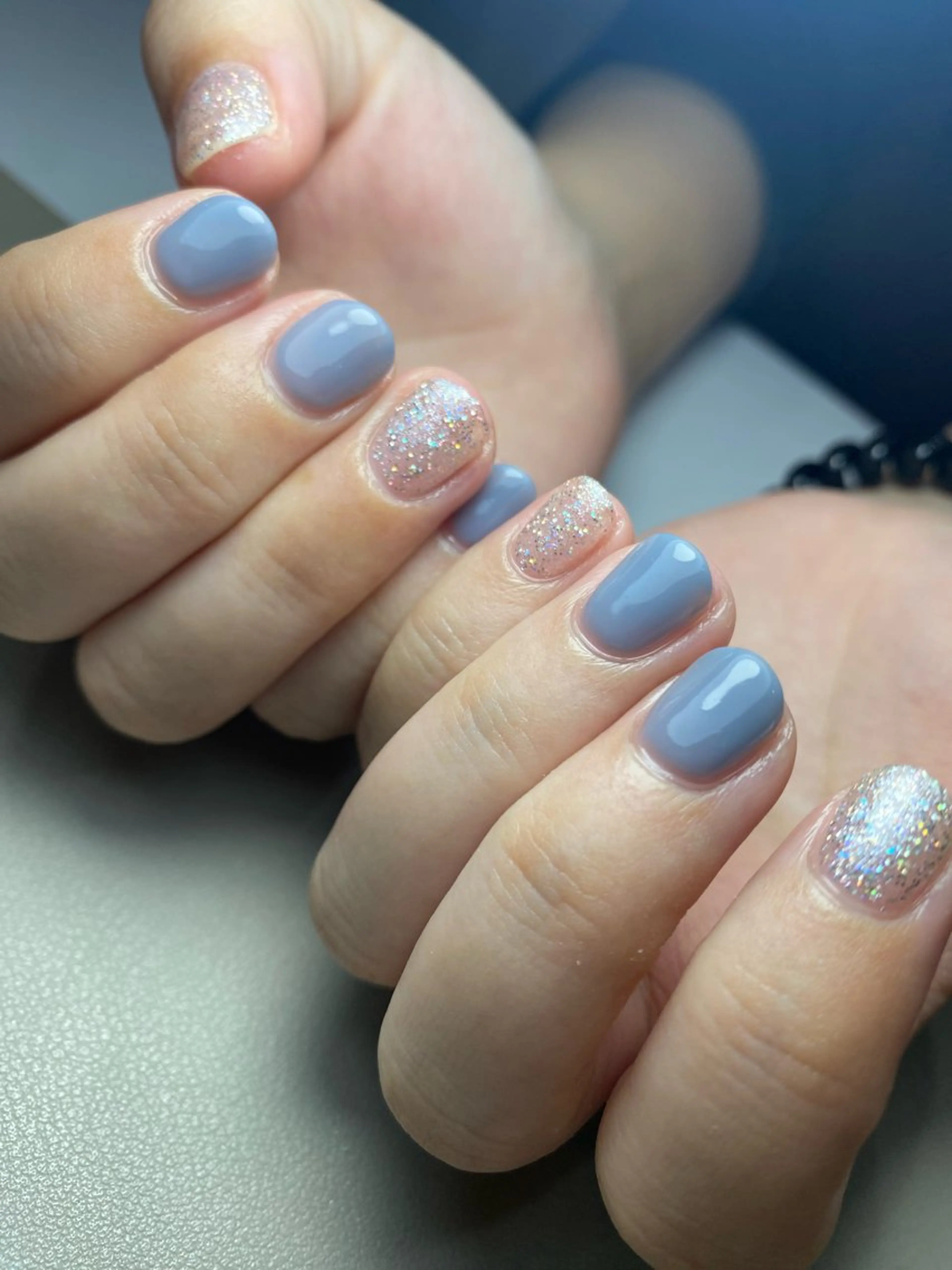ネイル フラッシュネイル フレンチネイル ジェルネイル グラデーション ラメ(グリッター) ハンドネイル ハンドケア REILLY.　private nail salon所属・Marina 《REILLY.》のネイルデザイン
