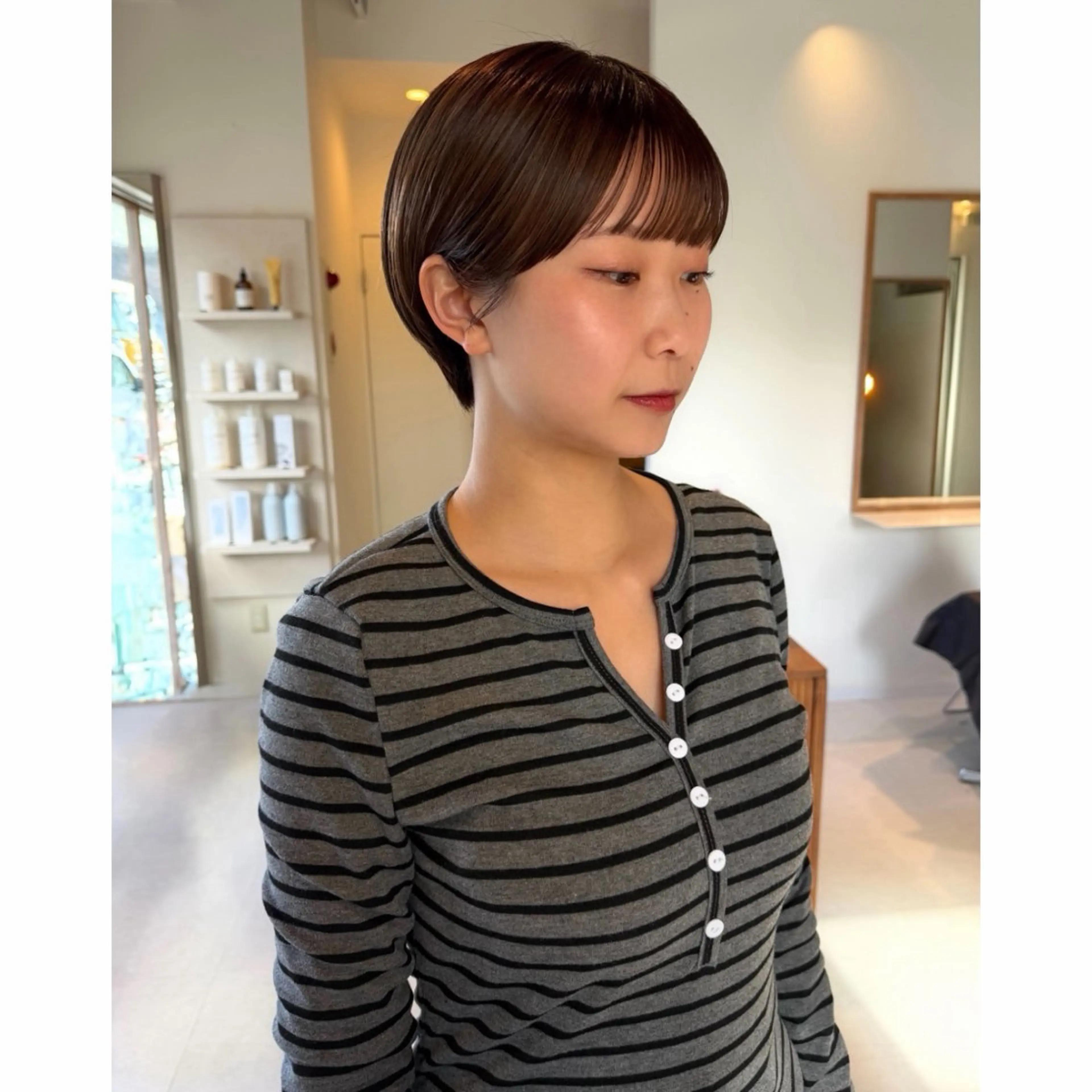 ショート 丸みショート ショートヘア カット 透明感カラー艶カラー /ボブパーマ/ユメノのヘアスタイル