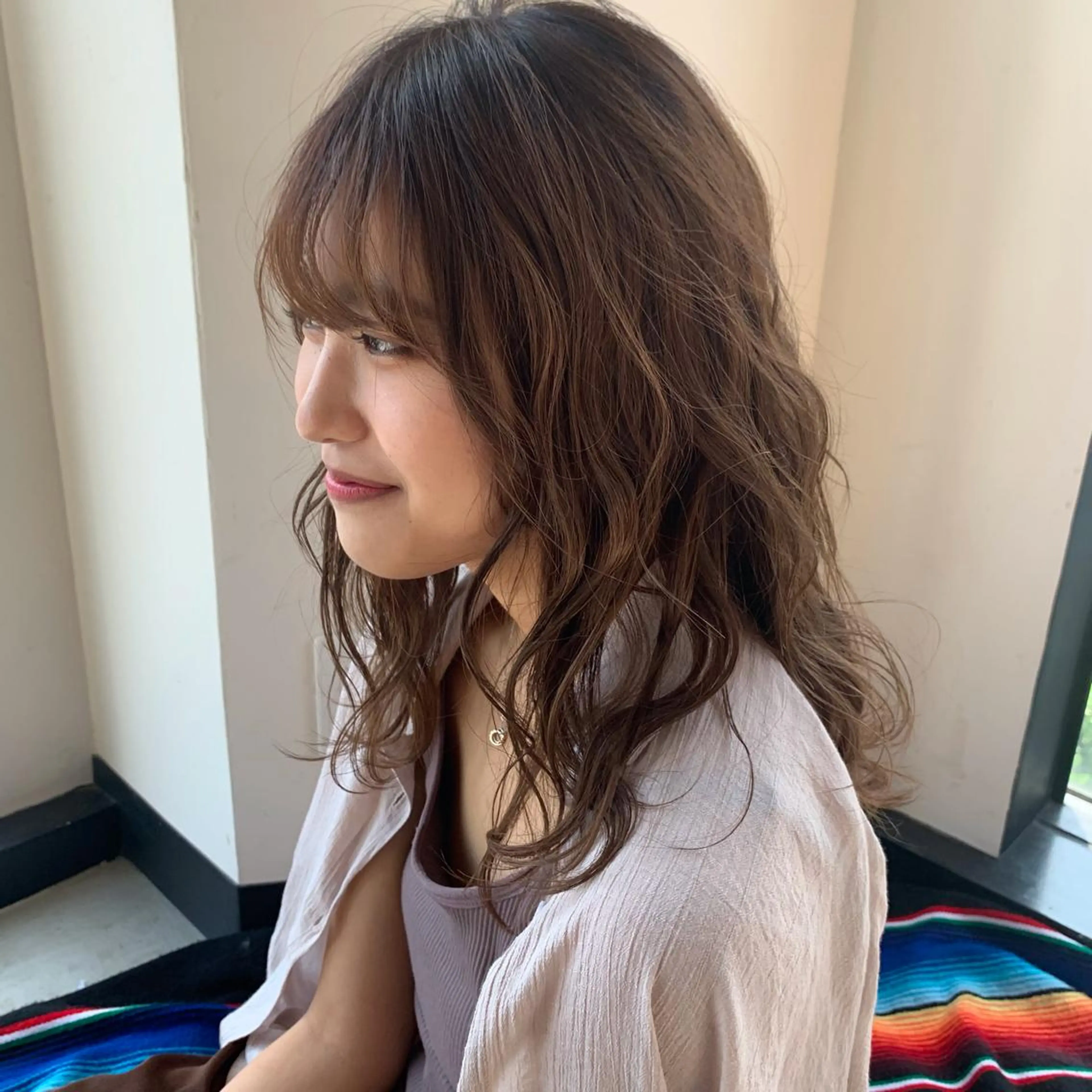 セミロング パーマ セミロングパーマ ボブ ハイライト 髪質改善 縮毛矯正 カット パーマ トリートメント ☀️Luana☀️ 公式/大通のヘアスタイル