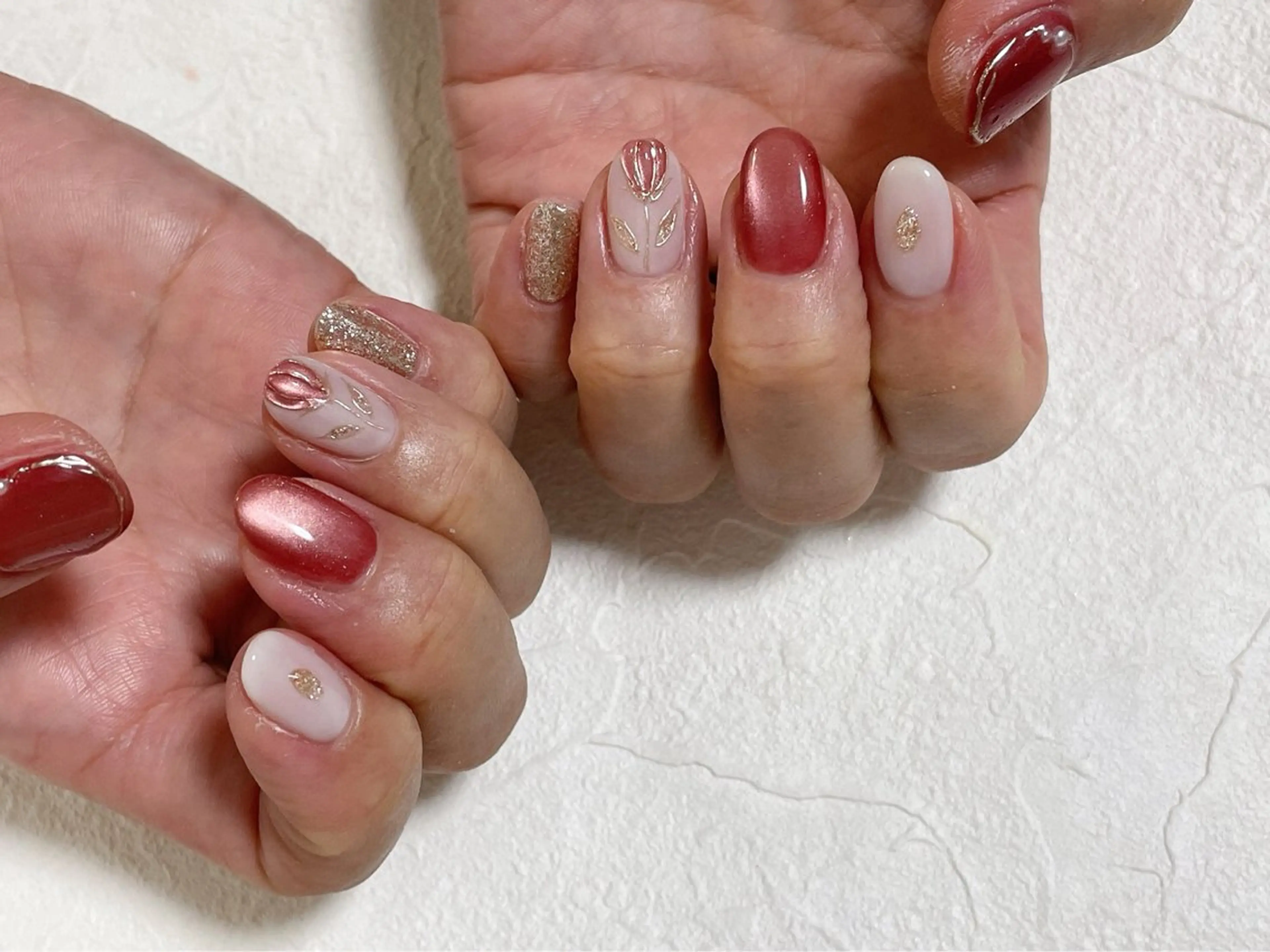 ネイル オーロラネイル フットネイル フレンチネイル ジェルネイル 韓国ネイル Mogu nail 二子玉川のネイルデザイン