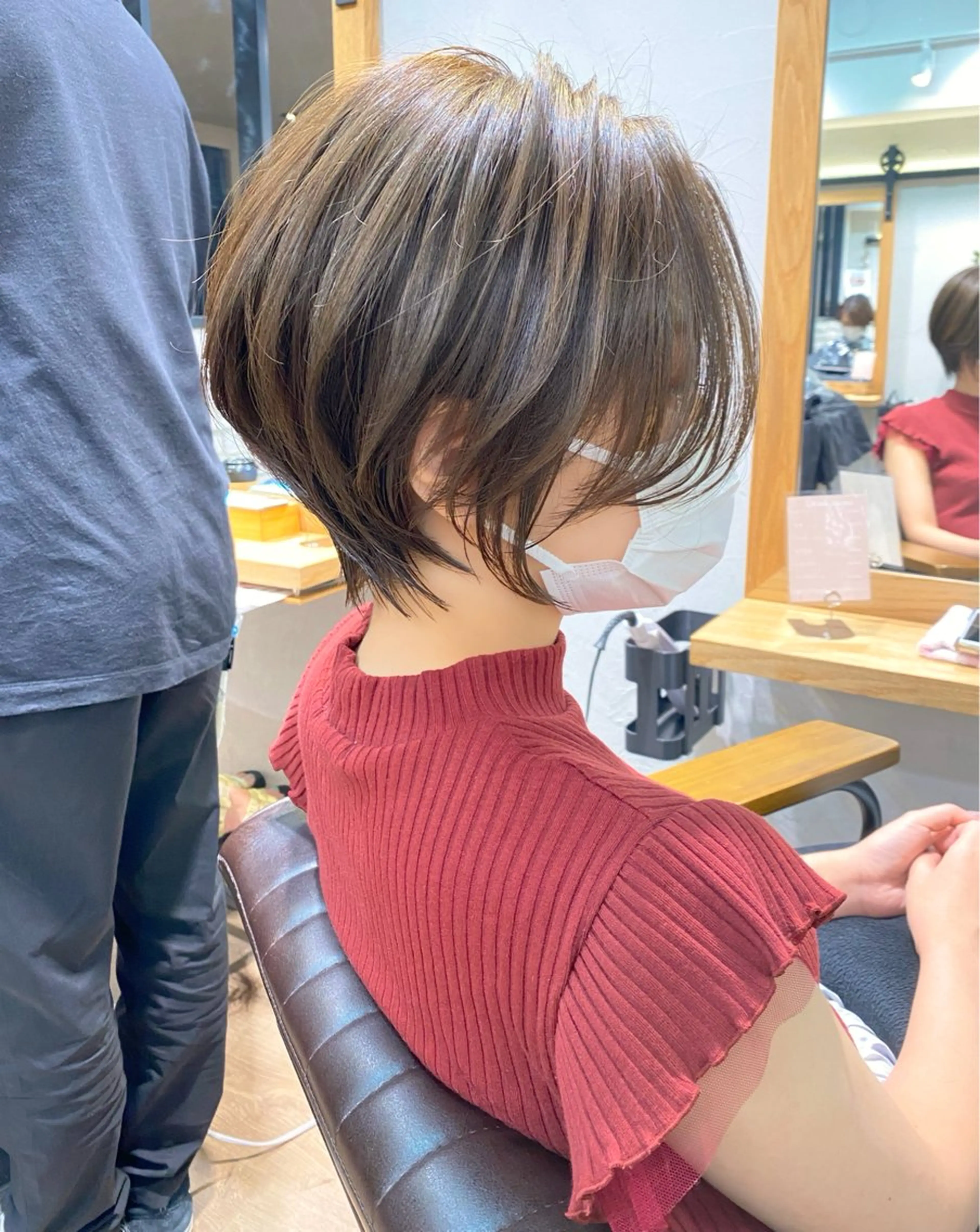 ショート ショートボブ 丸みショート ボブ くびれヘア ショートヘア 無料カットモデル /小顔ショート/荒砂のヘアスタイル