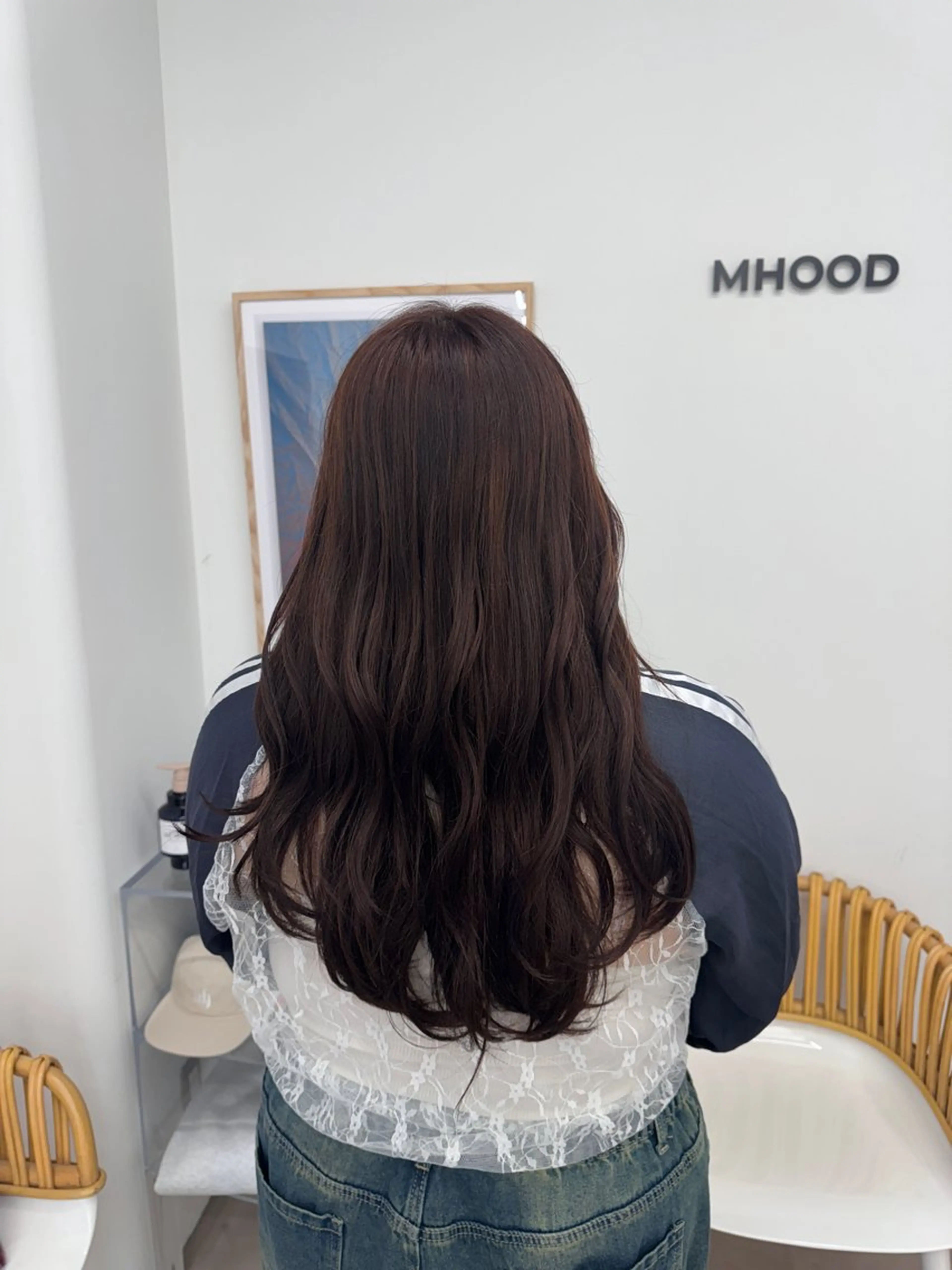 ロング ヘアカラー 透明感カラー🫧⌇ 青🫐🩵のヘアスタイル