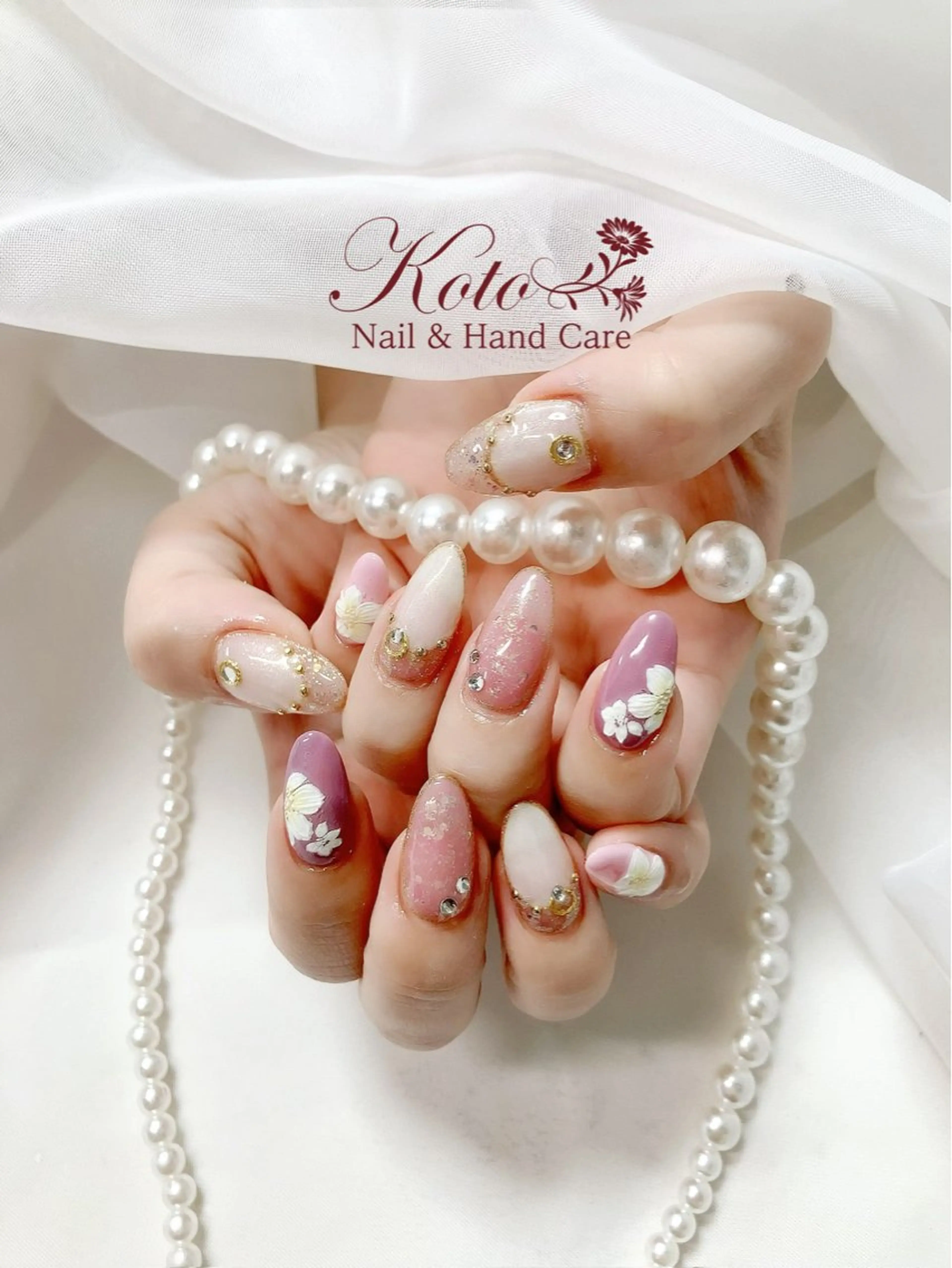 ネイル 長さ出し ジェルネイル 持ち込み ニュアンスネイル 赤色 ハンドネイル Nail Salon KOTOのネイルデザイン