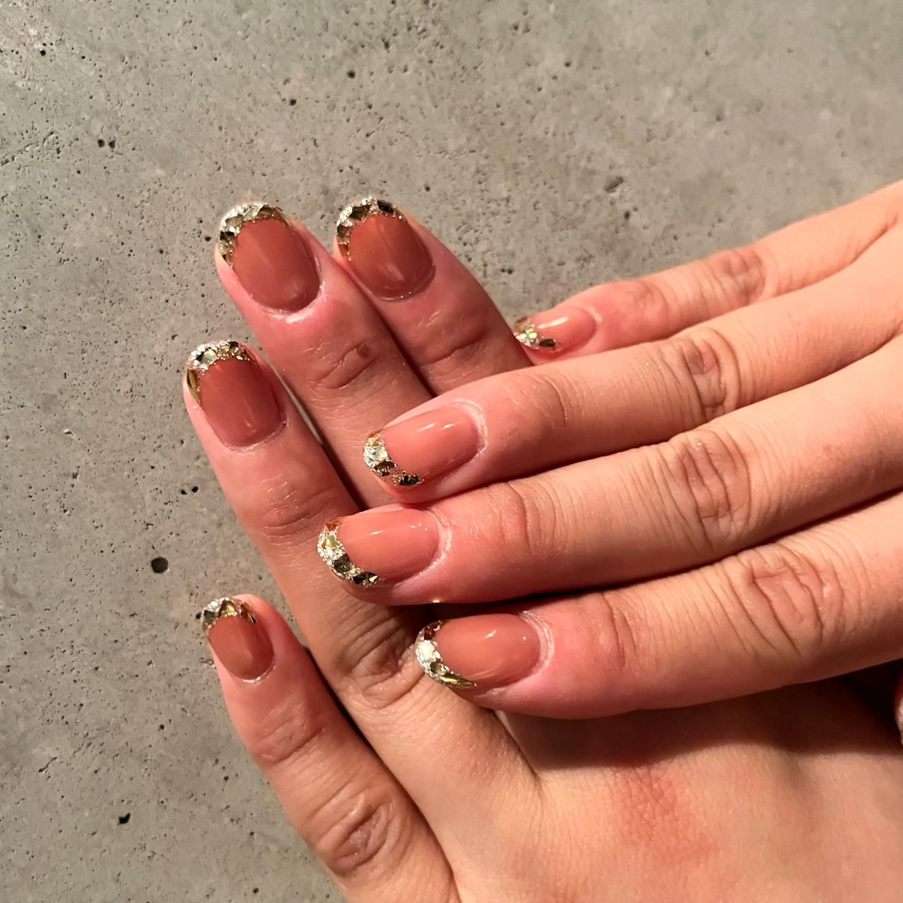 ネイル フレンチネイル ガラスフレンチ ハンドネイル DariL Ayaのネイルデザイン