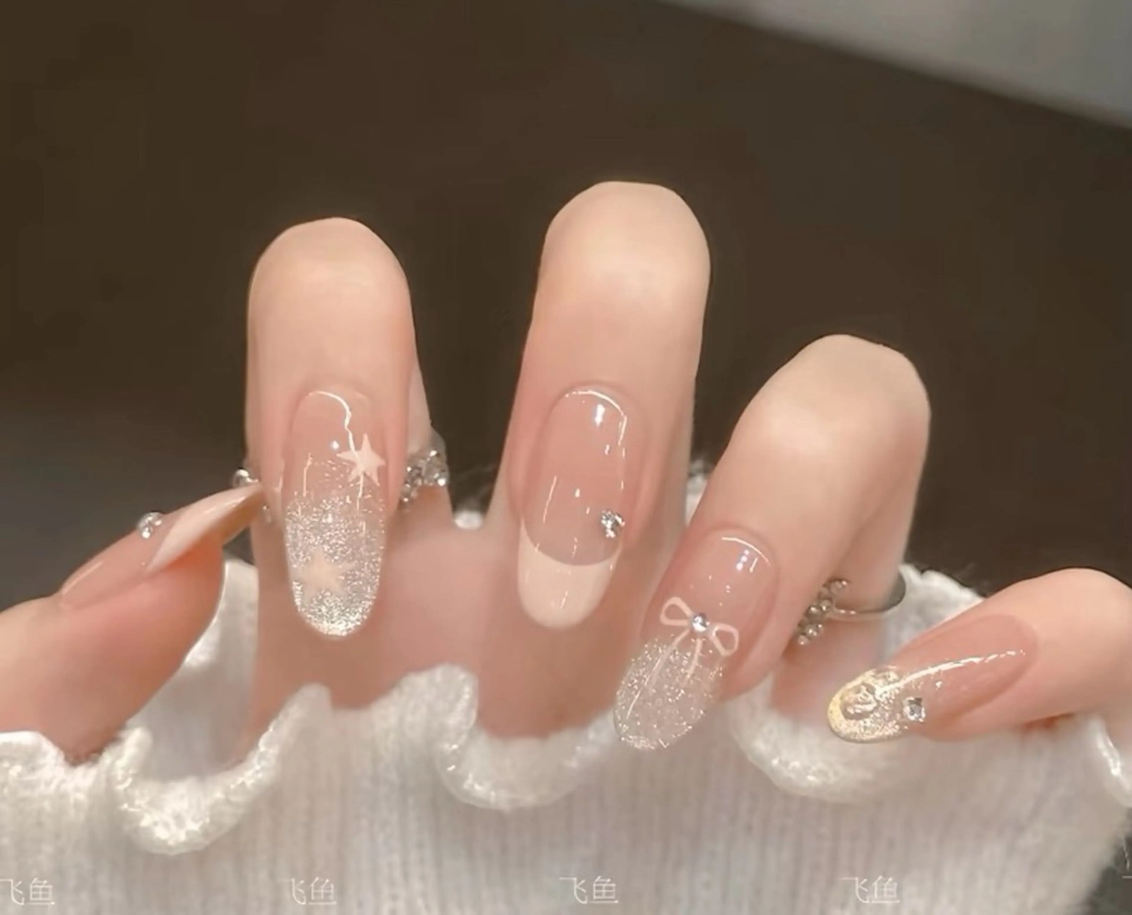 ネイル チークネイル 長さ出し フレンチネイル ガーリー 韓国ネイル sun nail池袋 モデル募集のネイルデザイン
